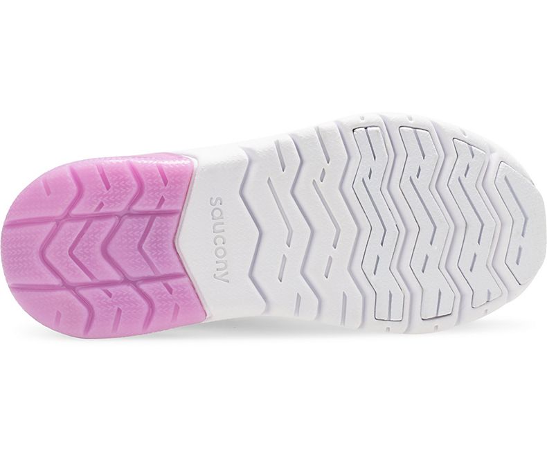 Saucony Purple and Silver Flash Glow A/C Kids Running Shoes - Lightweight Breathable Sneakers for Boys & Girls - Perfect for School, Sports & Daily Activities