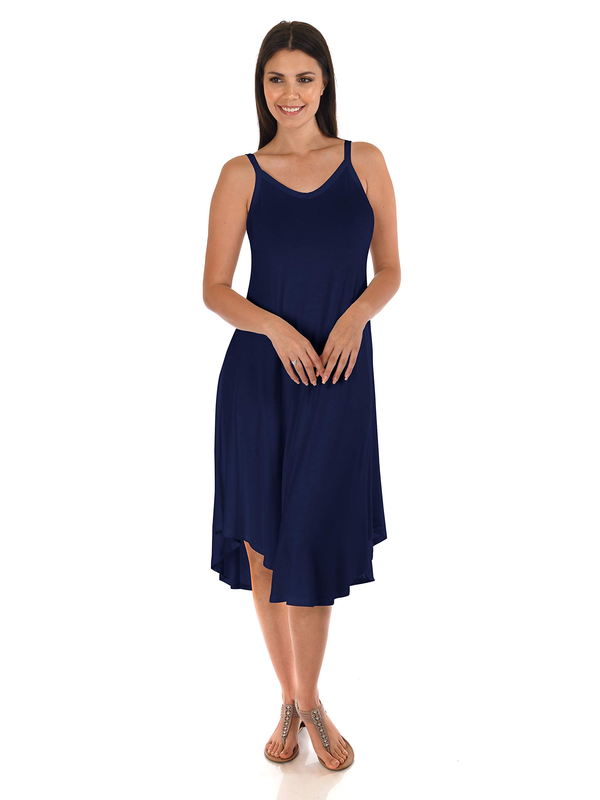 DFF Shop Women's Casual Sleeveless Round Hem Midi Dresses - Flowy Summer Dress for Plus Size (S-5X) | Perfect for Beach, Vacation & Outdoor Parties