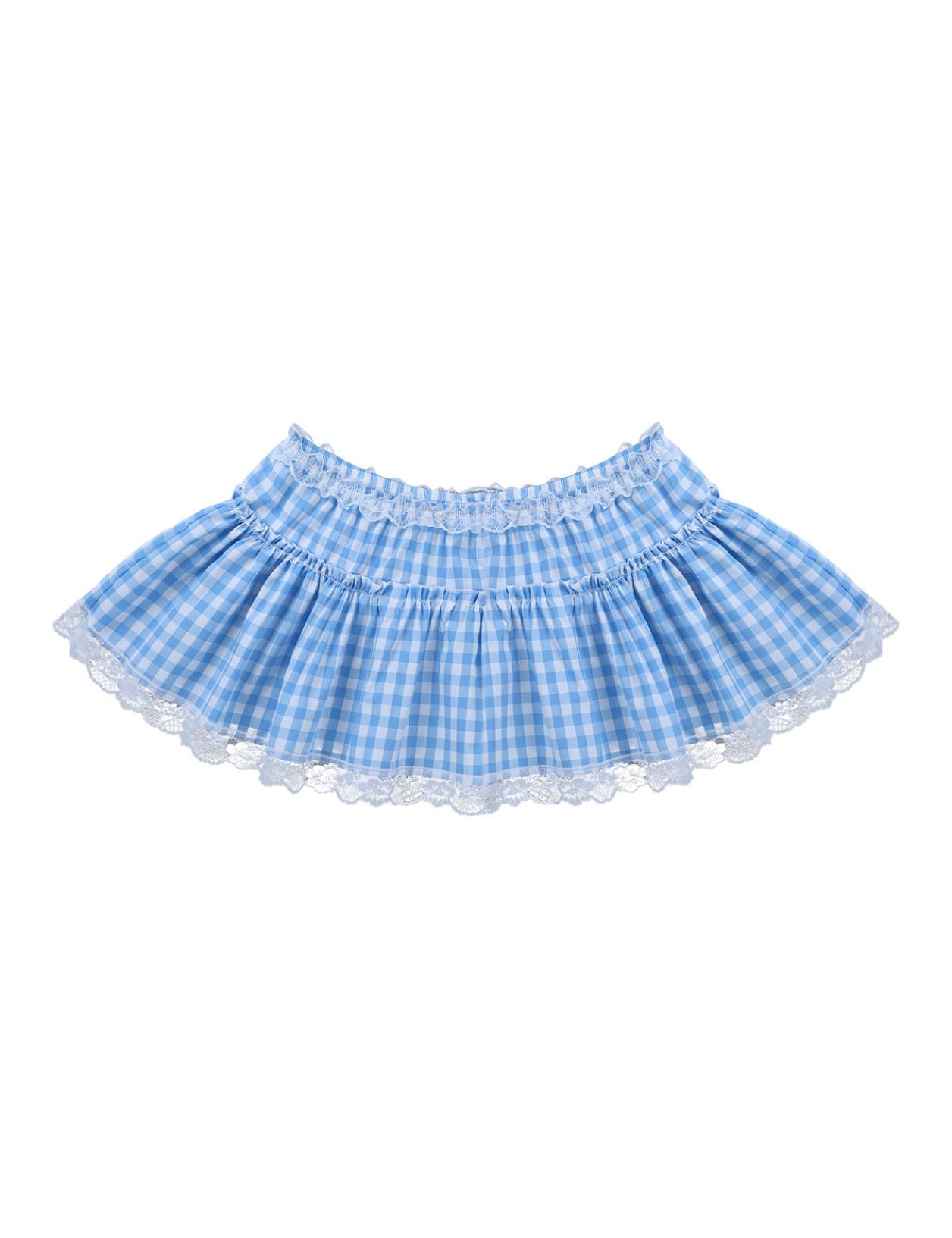Women's Low Waist Double Layer Striped Mini Skirt with Lace-Up & Ruffled Pleats - Perfect for Summer Outfits, Parties, and Casual Wear