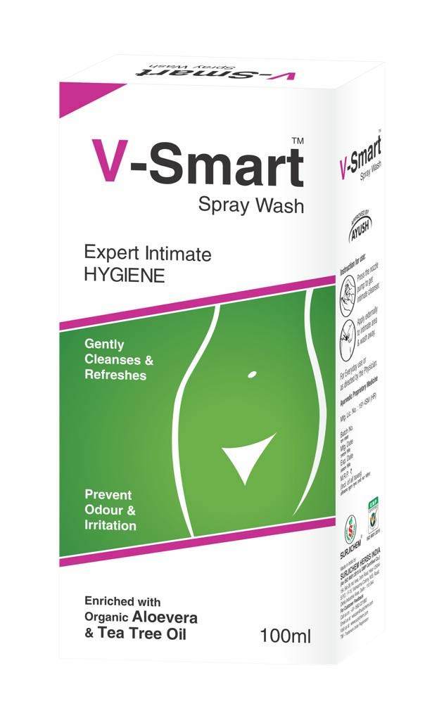 V-Smart Intimate Hygiene Spray for Women - Aloe Vera & Tea Tree Oil Feminine Wash (2-Pack) | Gentle Cleansing, Odor Protection & pH Balance | Perfect for Daily Use, Travel & Post-Workout Care