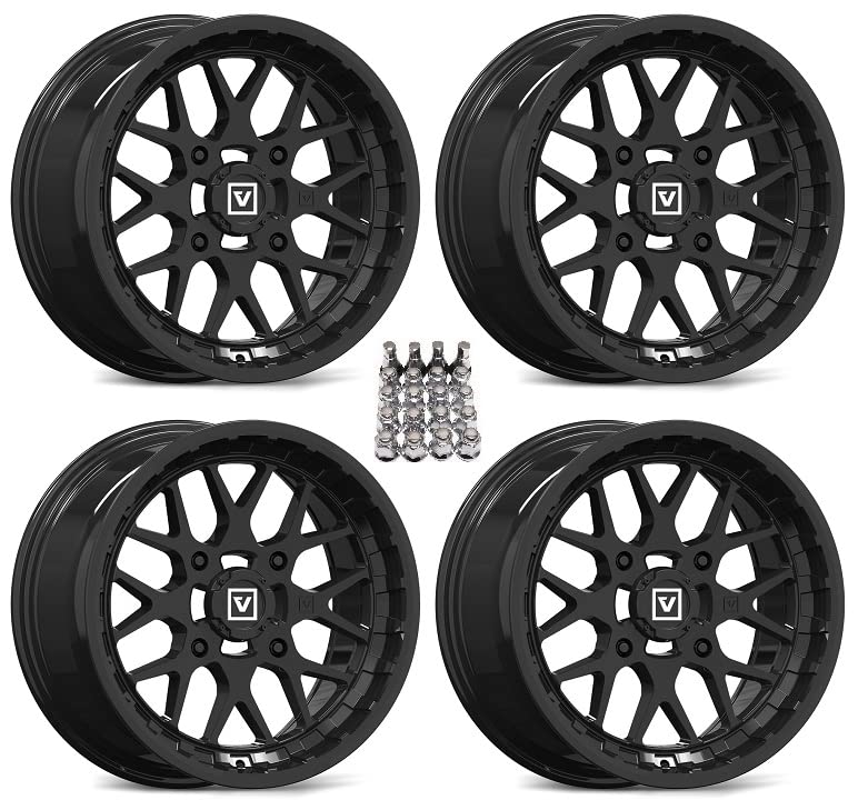 Valor V03 14-Inch Black Alloy Wheels for Polaris RZR & Ranger - Off-Road, Trail Riding & UTV Adventures