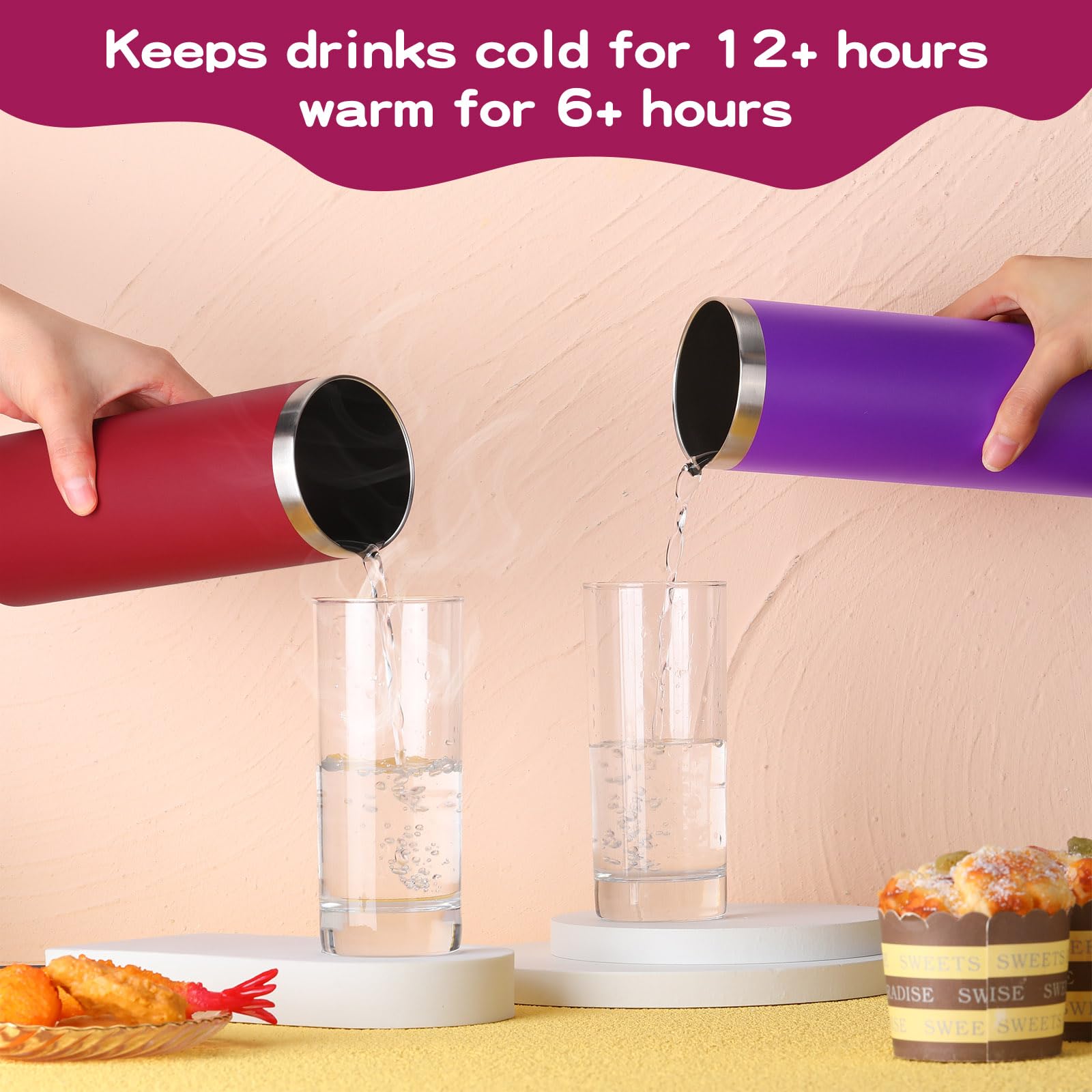 20 oz Skinny Tumbler Bulk - 8 Pack Stainless Steel Slim Insulated Cups with Lids & Straws, Double Wall Vacuum Insulation for Hot & Cold Drinks - Travel, Office, Gym, DIY (Green, Yellow, Purple, Red)