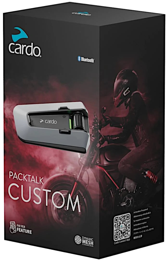 Cardo Packtalk Custom Single Bluetooth Motorcycle Helmet Headset - Wireless Intercom for Riders, Hands-Free Communication, Long Battery Life - Perfect for Group Rides, Commuting & Adventure Touring