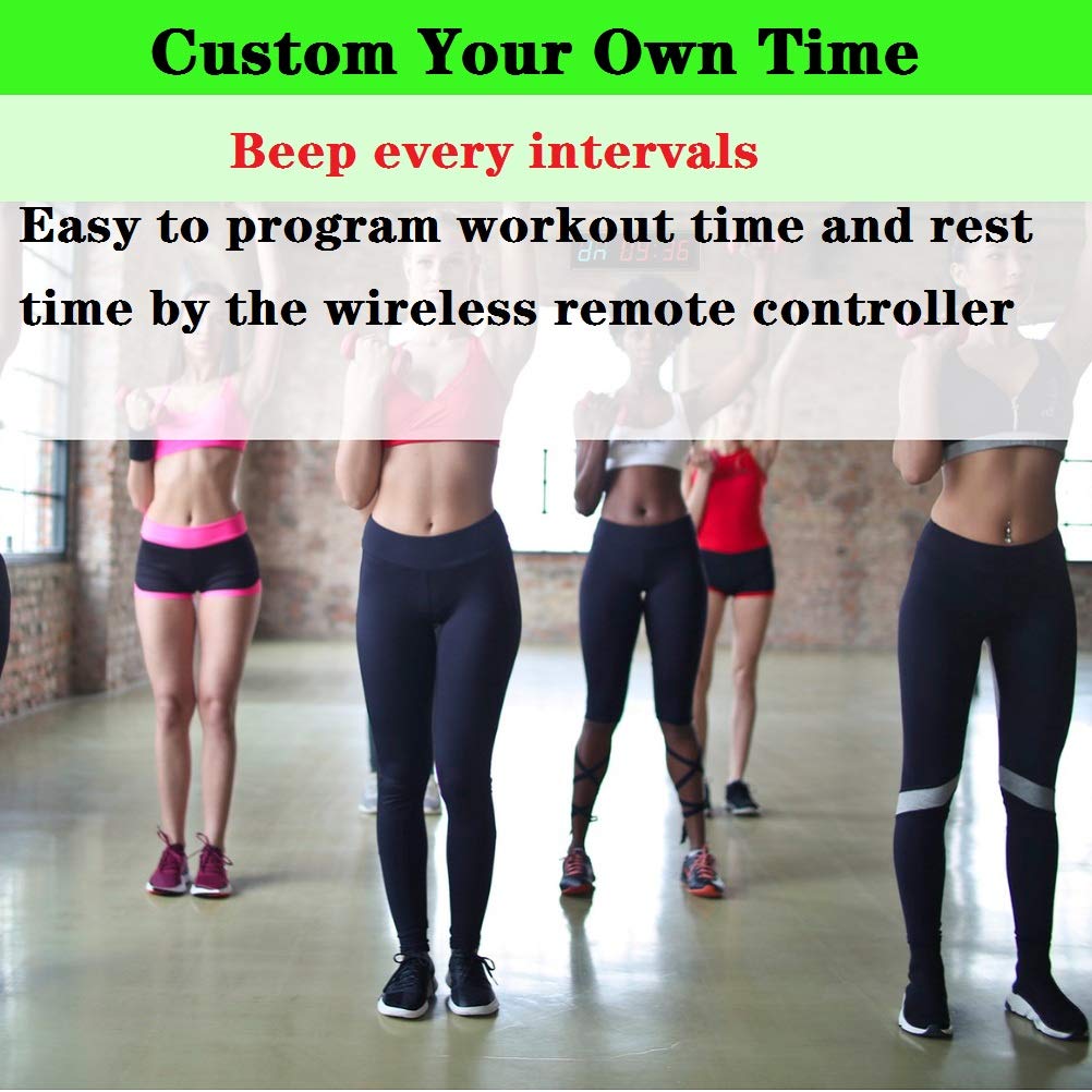 2.3 Inch Digital Gym Timer Clock with Remote - Wall Mount Fitness Stopwatch for Garage Workouts, HIIT Training & CrossFit (Red & Blue) | Perfect for Home Gym, Boxing Timer & Interval Training