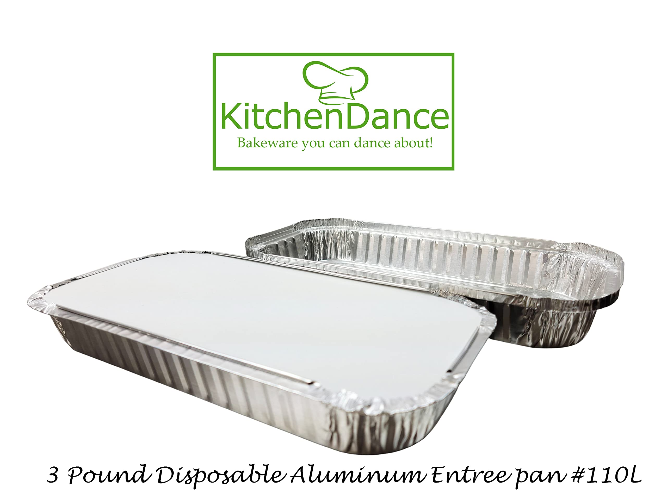D&W Fine Pack 100-Pack Disposable Aluminum Foil Pans 3 lb (48 oz) with Board Lids - Oblong Food Storage Containers for Baking, Cooking, Meal Prep & Party Serving - Ideal for Restaurants, Catering & Home Use