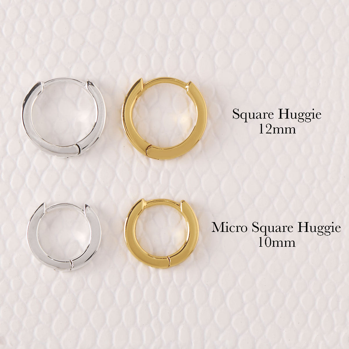 Micro Square Huggie Earrings - Minimalist Gold Hoop Earrings for Women, Tiny Square Huggie Hoops, Dainty Everyday Jewelry - Perfect for Work, Date Night & Casual Outfits