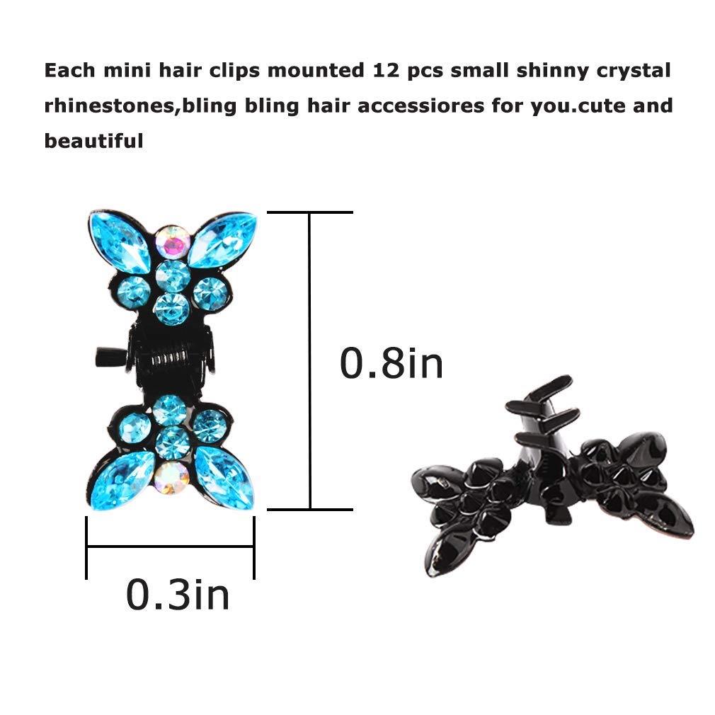 ANBALA 65pcs Mini Hair Claw Clips - No-Slip Grip Rhinestone & Glitter Hair Clips for Women & Girls | Hair Accessories for Party, Wedding, Daily Use & Gift Giving