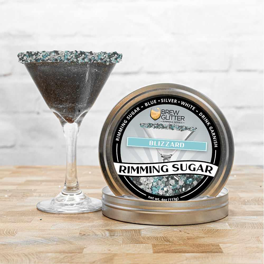 Blizzard Rimming Sugar - Edible Glitter for Cocktails, Cakes & Desserts - Perfect for Party Decorations, Baking & Drink Garnishing