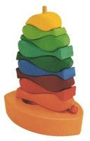 Gluckskafer Wooden Fish Stacking Tower - Montessori Educational Toy for Toddlers - Colorful Wooden Stacking Game for Kids - Perfect for Early Learning & Fine Motor Skills Development - Birthday Gift Idea for 1-3 Year Olds - Playroom & Preschool Activity Toy