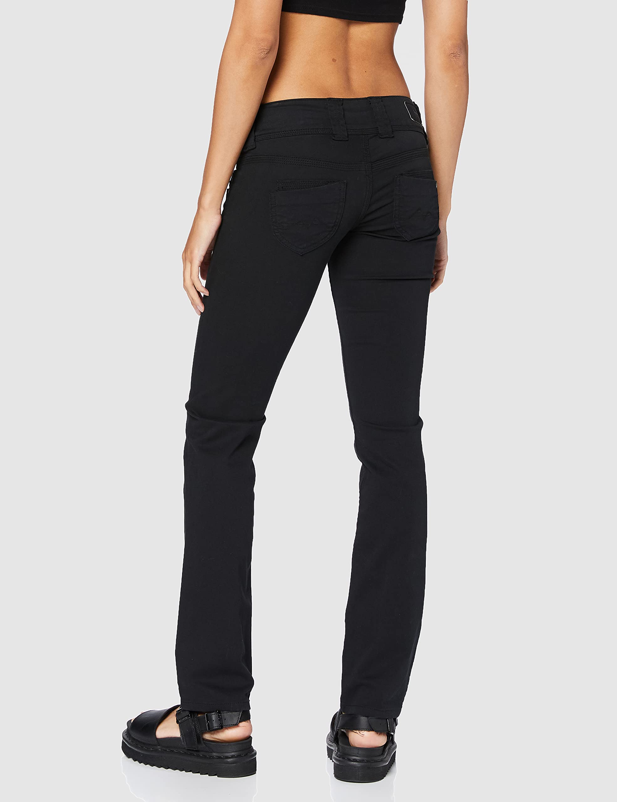 Pepe Jeans Venus Women's Black 5-Pocket Trousers - Size EU 36 (US 26/30) - High Waist Slim Fit Pants for Casual Wear & Office Outfits