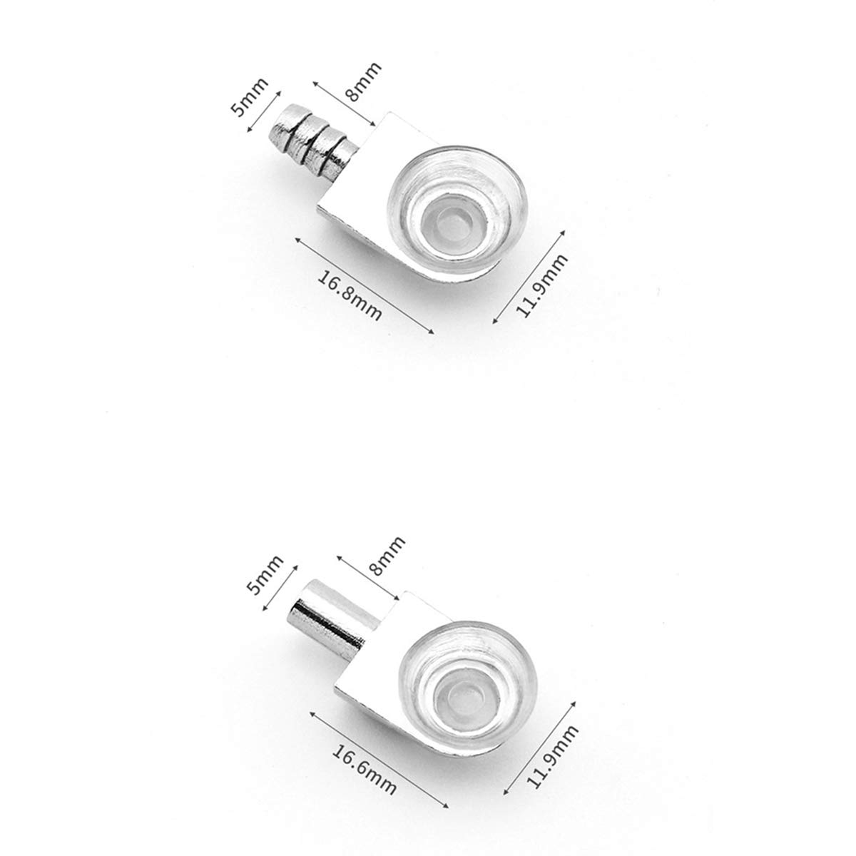 30 Pcs 5mm Heavy Duty Shelf Pegs - Spoon Shaped Glass Cabinet Supports with Suction Cups (2 Styles) | Durable Shelf Holders for Kitchen, Bathroom & Display Cabinets