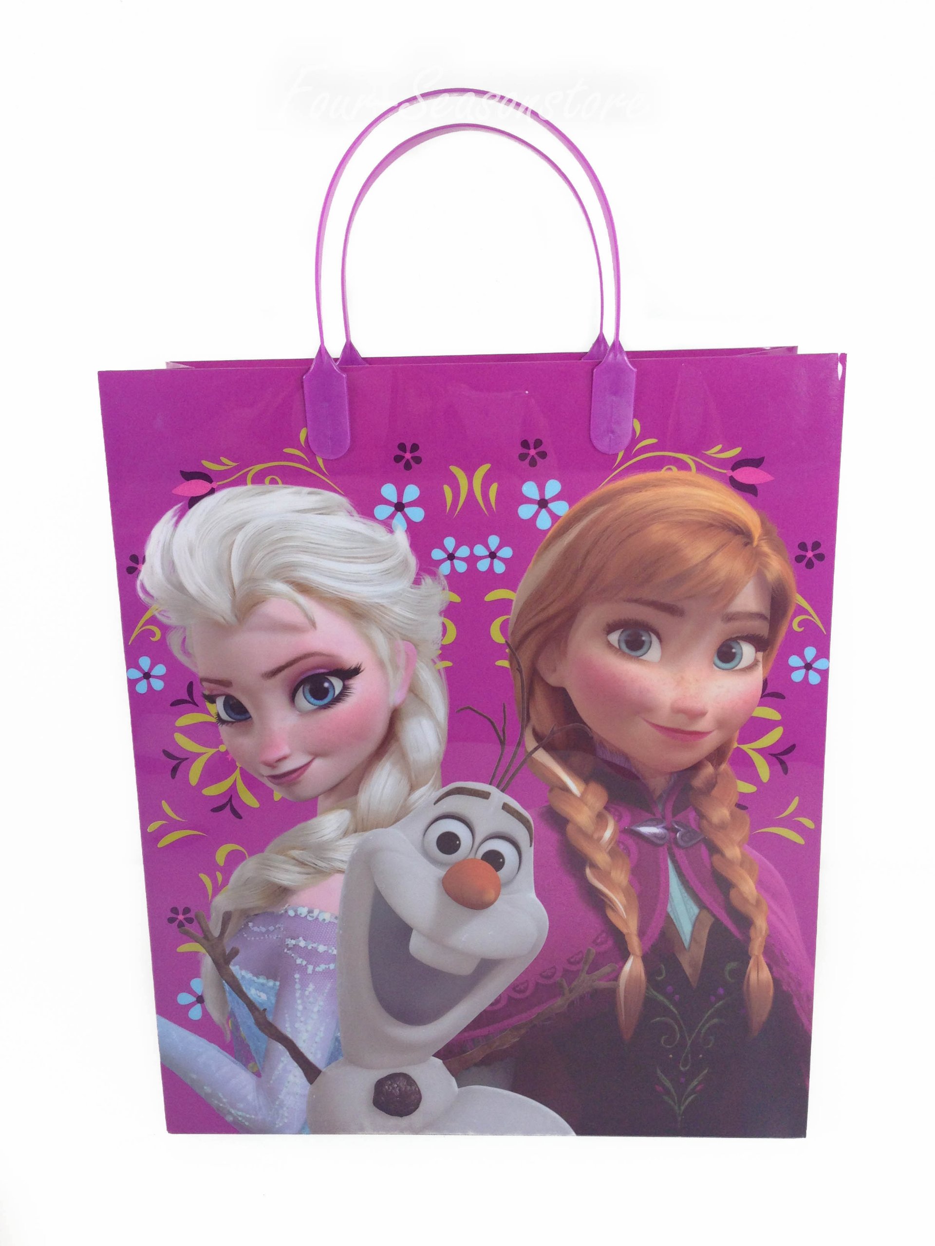 12-Pack Frozen Elsa Anna & Olaf Themed Party Favor Bags - 12.5x10.5x4 Inch Birthday Goodie Bags for Kids, Disney Frozen Party Supplies, Baby Shower & Christmas Gift Bags
