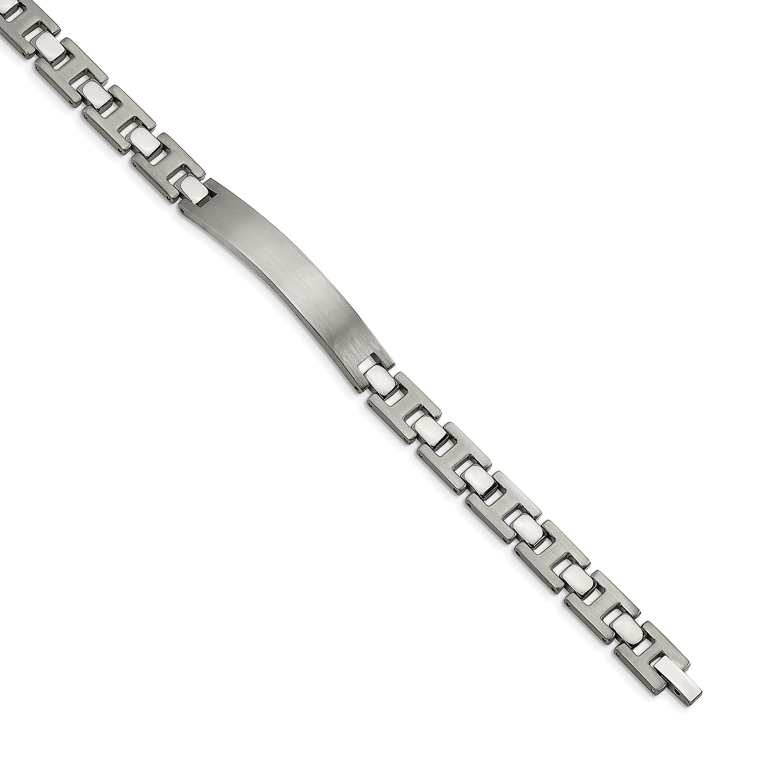 Premium Titanium Brushed & Polished ID Bracelet - 8.5 Inch Adjustable Unisex Jewelry for Men & Women | Perfect for Everyday Wear, Gifts & Special Occasions