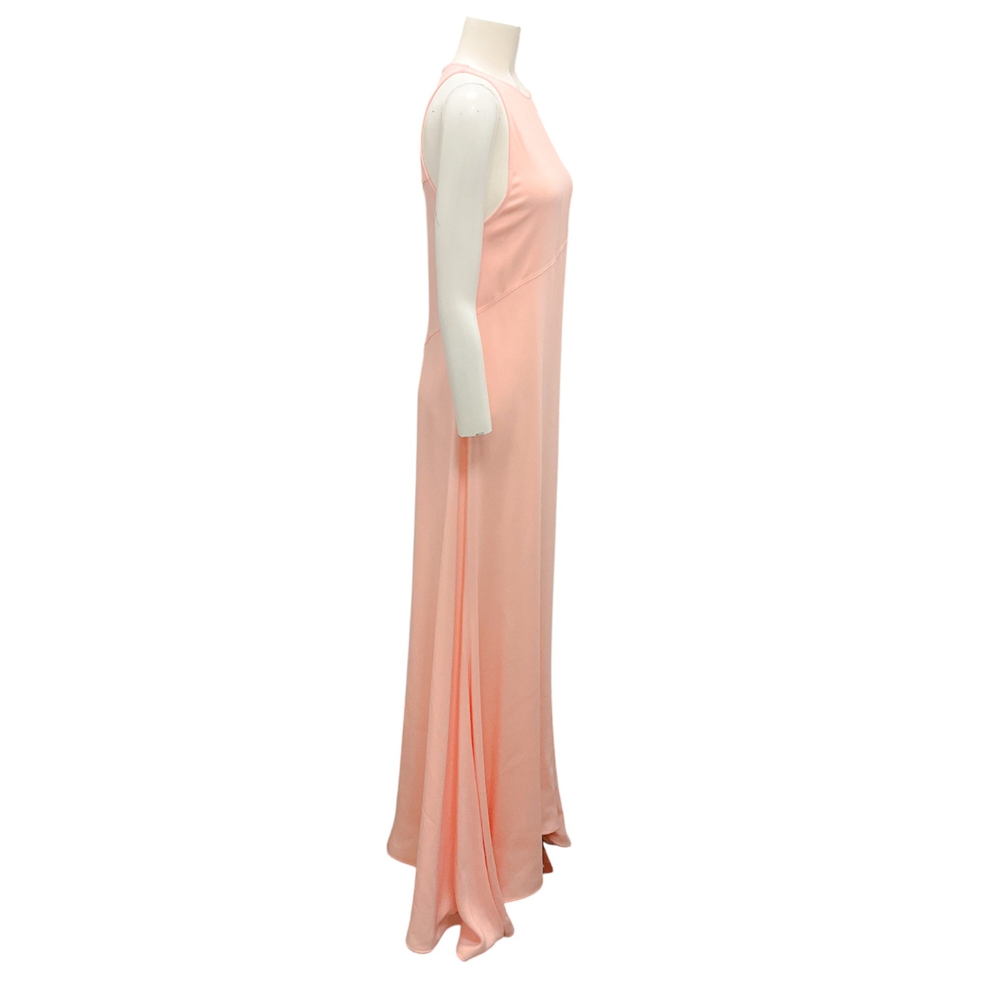 Jil Sander 2023 Light Pink Sleeveless Crepe Maxi Dress for Women - Elegant Summer Wedding Guest & Cocktail Party Outfit