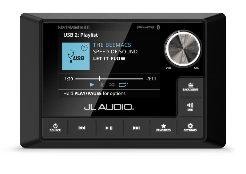 JL Audio MM105 MediaMaster Waterproof Marine Stereo with Color LCD Display - Perfect for Boats, Yachts & Outdoor Water Activities