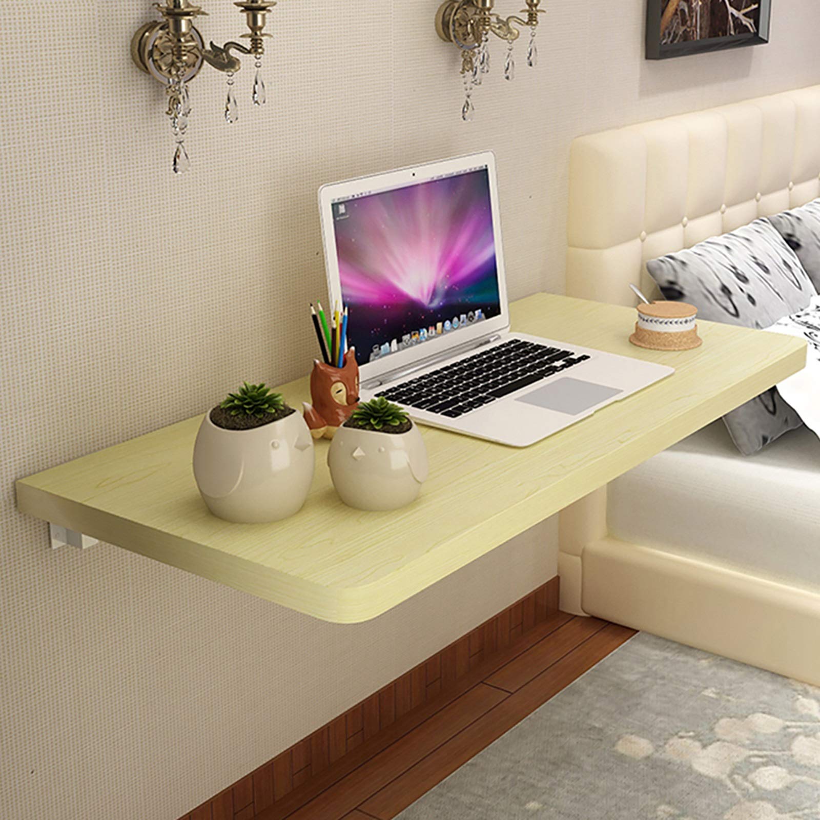 Wall Mounted Fold Down Table - Heavy Duty Floating Drop-Leaf Dining Desk | Space-Saving Folding Workbench for Kitchen, Home Office, Laundry Room & Small Spaces | Perfect for Dining, Studying & Multi-Purpose Use