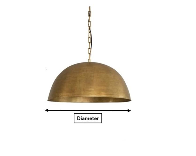 Vintage Hammered Brass Dome Pendant Light - 15