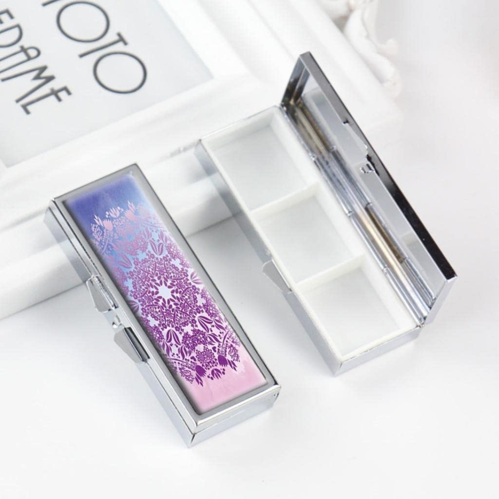 Pastel Mandala Pill Organizer Box - Portable Travel Pill Case for Purse or Pocket - Decorative Gift Box for Vitamins & Medication - Perfect for Daily Use, Travel & On-the-Go Lifestyle