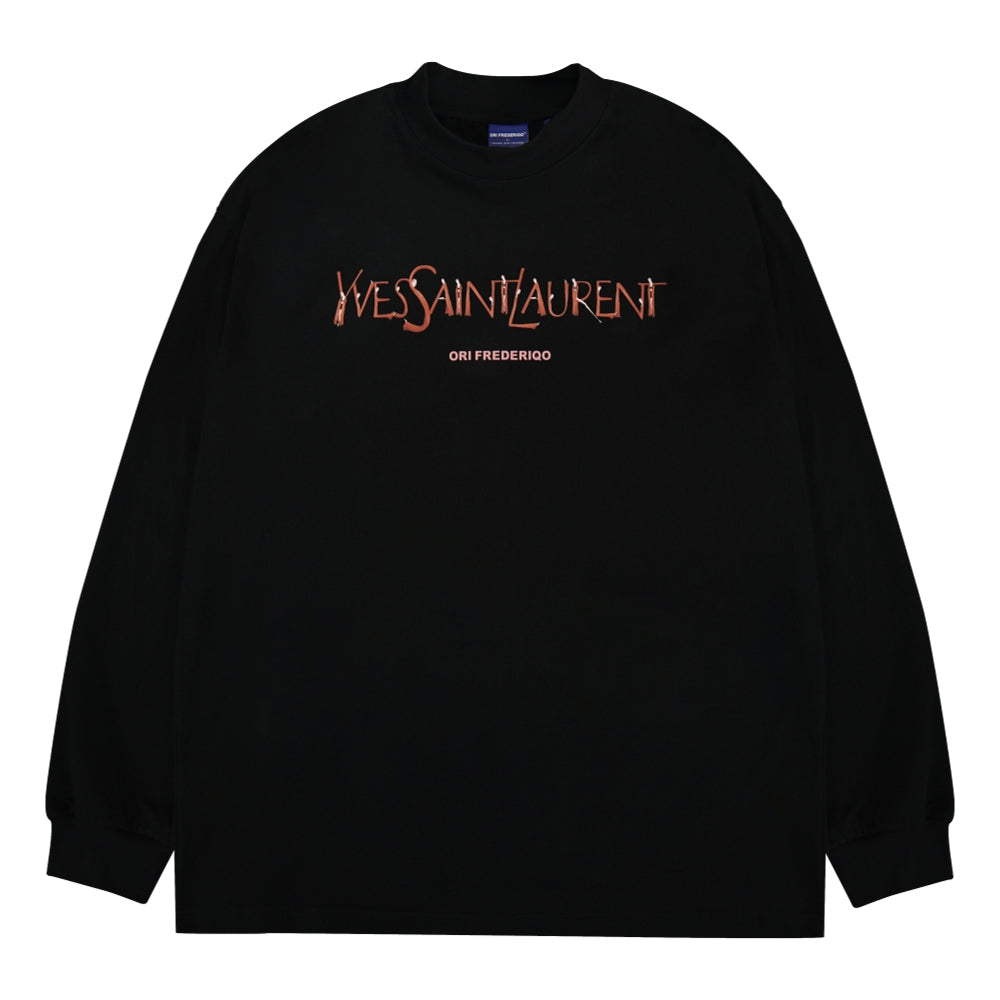 ORI FREDERIQO Classic Long Sleeve T-Shirt for Men - Black Cotton Casual Shirt - Perfect for Everyday Wear, Office & Street Style