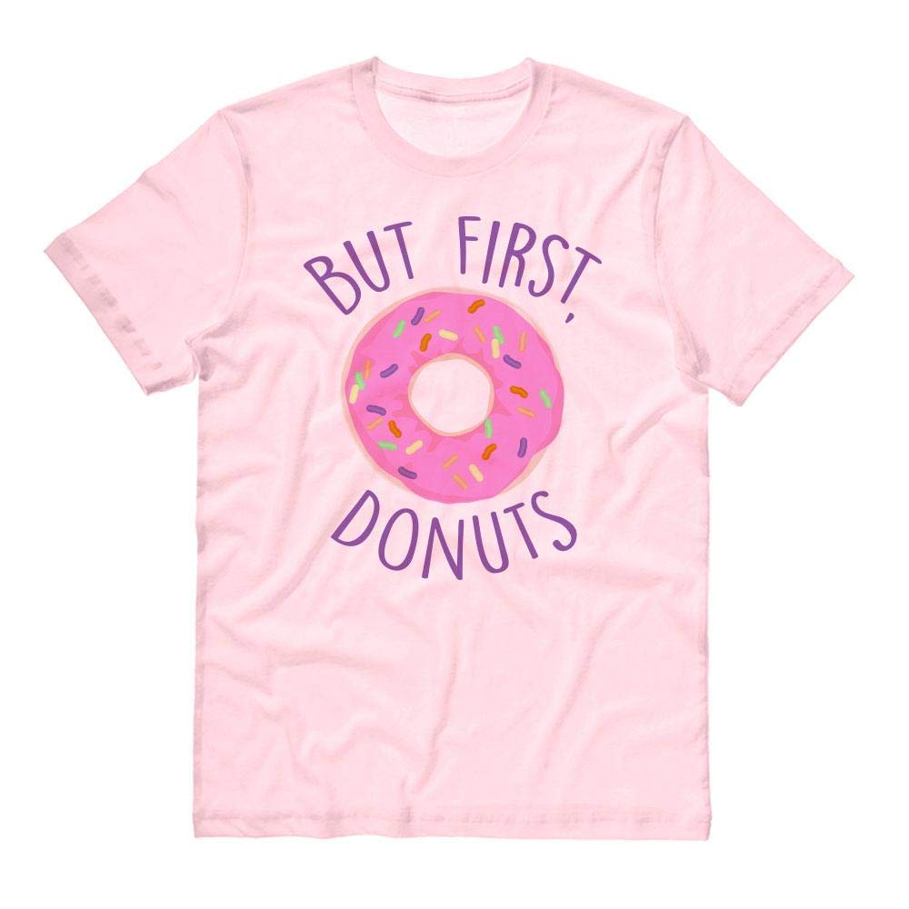 Unisex Donut Graphic T-Shirt - Funny 'But First Donuts' Print Tee - Casual Wear for Coffee Lovers & Breakfast Fans