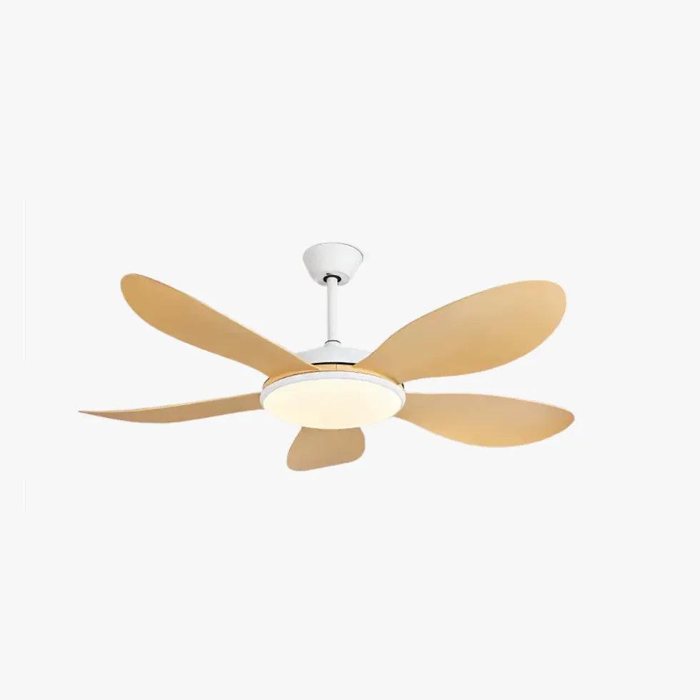 White Wooden Fan with LED Light - Handheld Cooling Fan for Home, Office, and Outdoor Use - Decorative and Functional Air Circulator