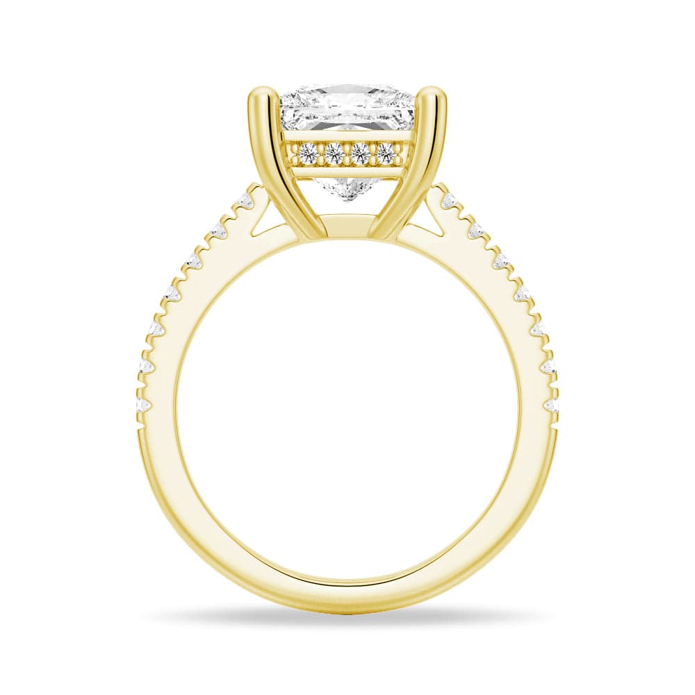 Stunning Moissanite Princess Cut Engagement Ring with Hidden Halo - Perfect for Proposals, Anniversaries & Bridal Jewelry
