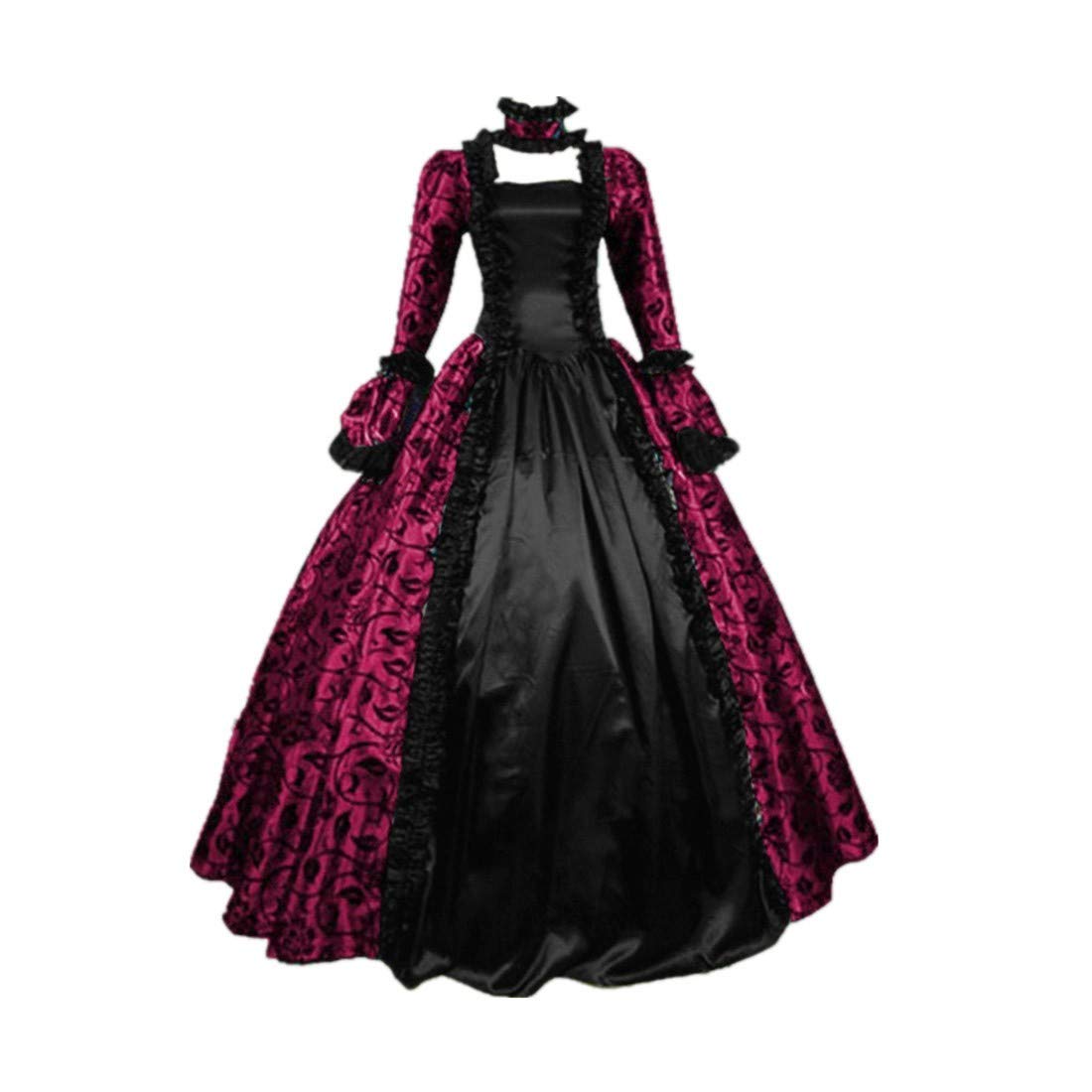 Vintage Gothic Dress for Women - Medieval Renaissance Witch Victorian Lolita Long Sleeve Gown in Plus Size | Perfect for Halloween, Cosplay, Renaissance Fairs & Gothic Fashion