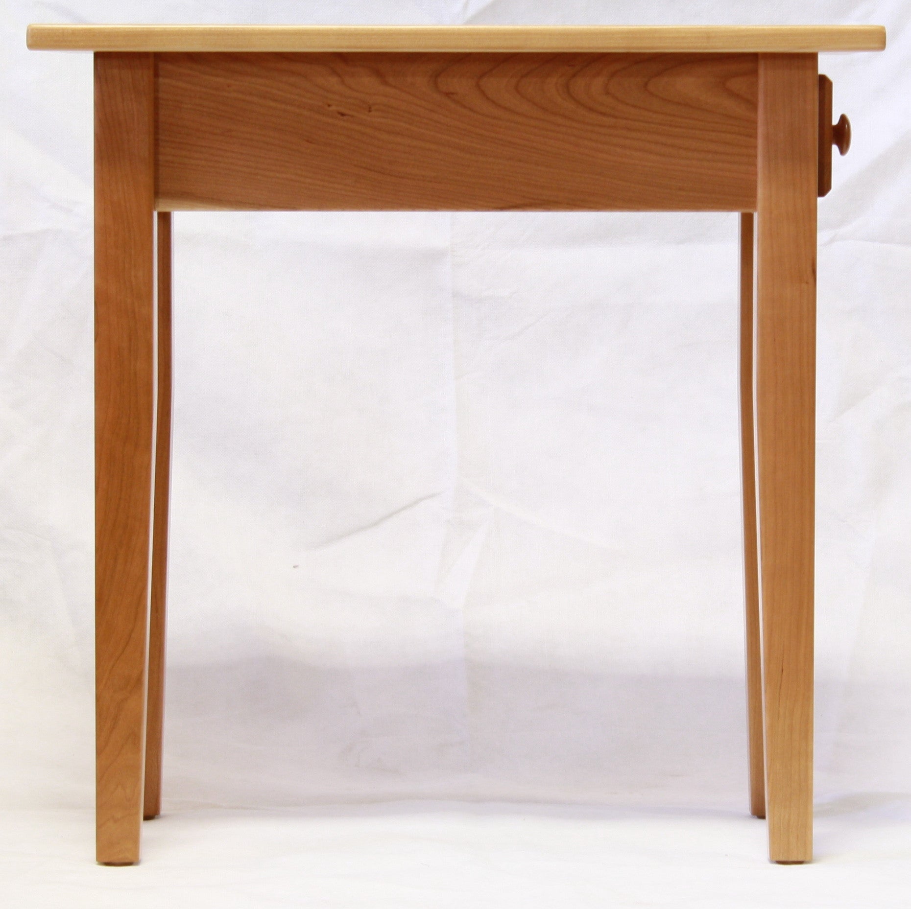 Narrow Cherry Shaker Style End Table with Drawer - Nightstand, Living Room Side Table, Bedroom Accent Furniture for Small Spaces