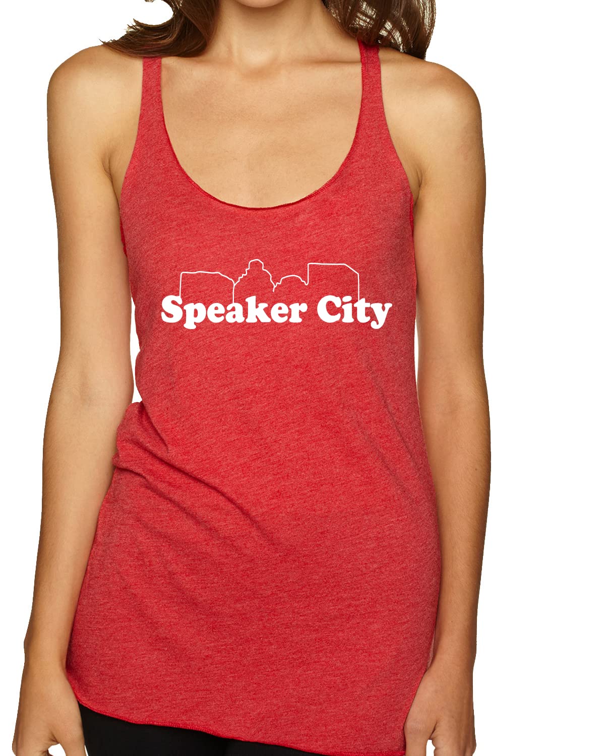Vintage Old School Speaker City Movie Pop Culture Tri-Blend Racerback Tank Top for Women | Retro Graphic Tee | Casual Summer Outfit, Music Festival & Streetwear Fashion