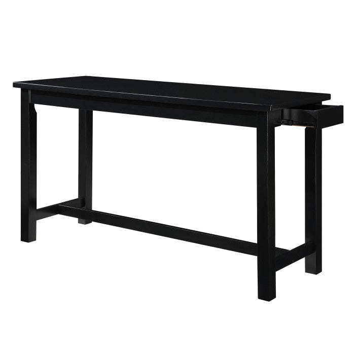 Black Counter Height Dining Table with Built-in USB Charging Ports - Perfect for Small Spaces, Kitchens & Breakfast Nooks