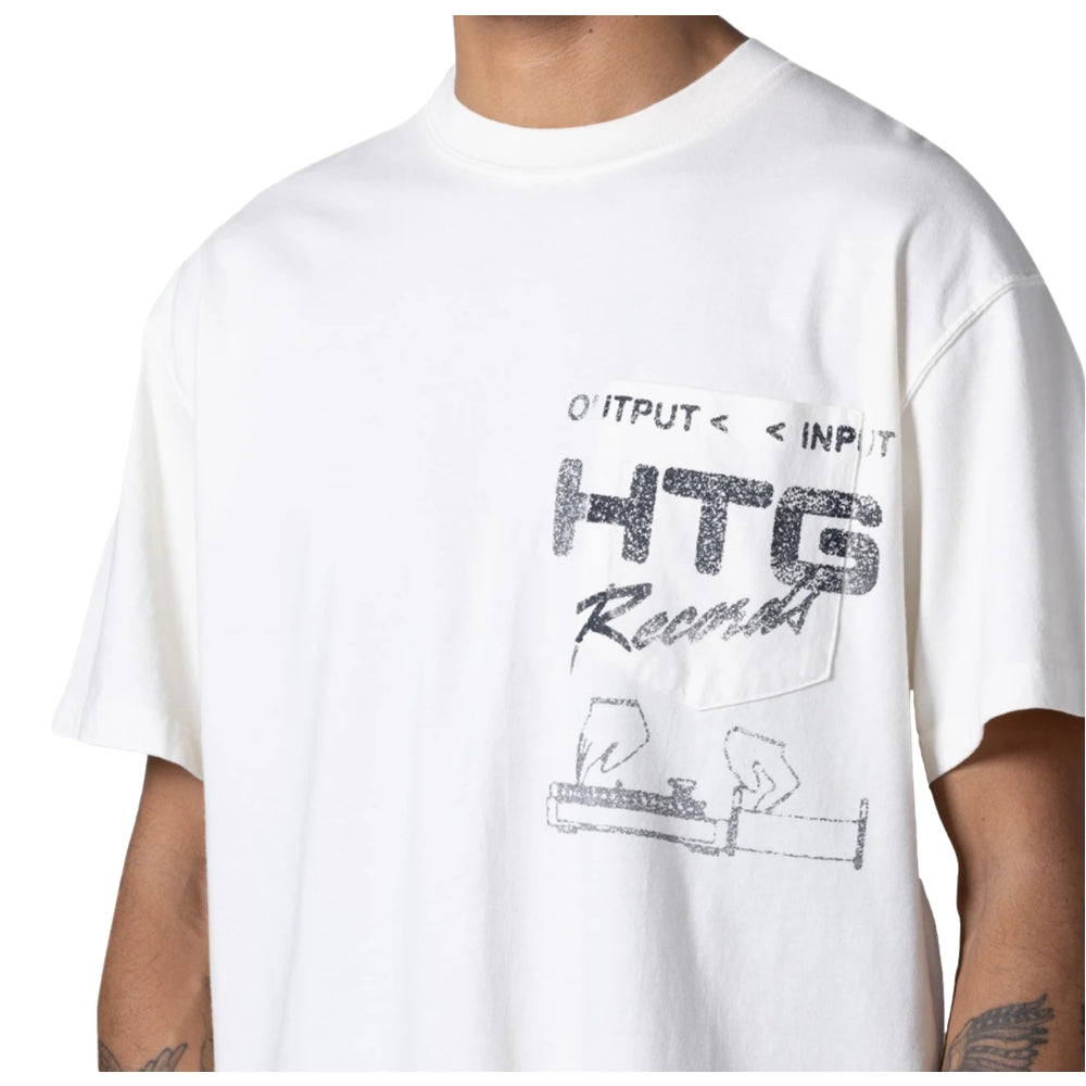 Honor The Gift HTG Records Tee - White Cotton T-Shirt for Men | Streetwear & Hip-Hop Fashion | Perfect for Concerts & Casual Wear