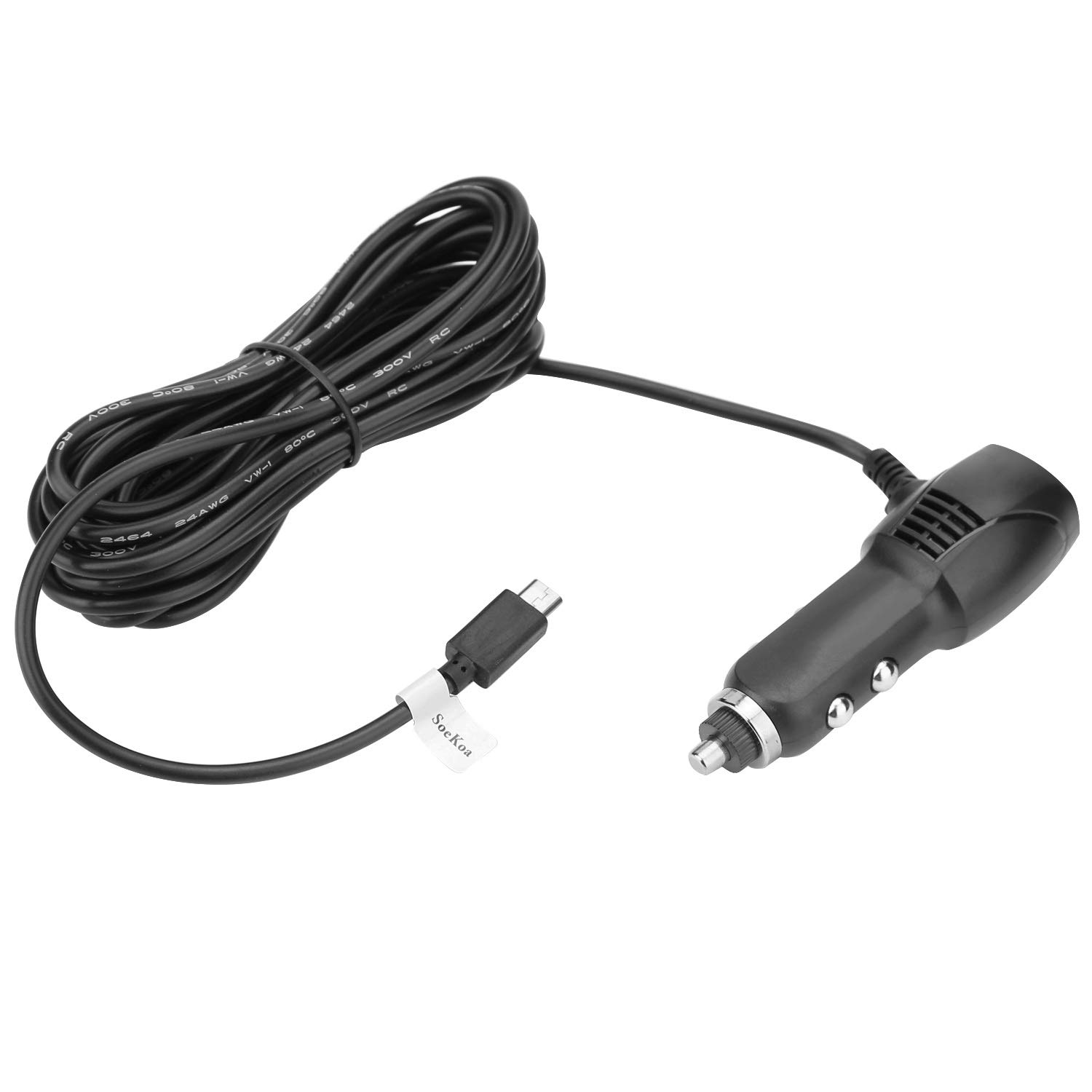 Dash Cam Charger Micro USB - 11.5FT Car Charger with USB Port for YI, Roav & Most Dash Cams, GPS, Android Devices | Perfect for Road Trips & Daily Commutes