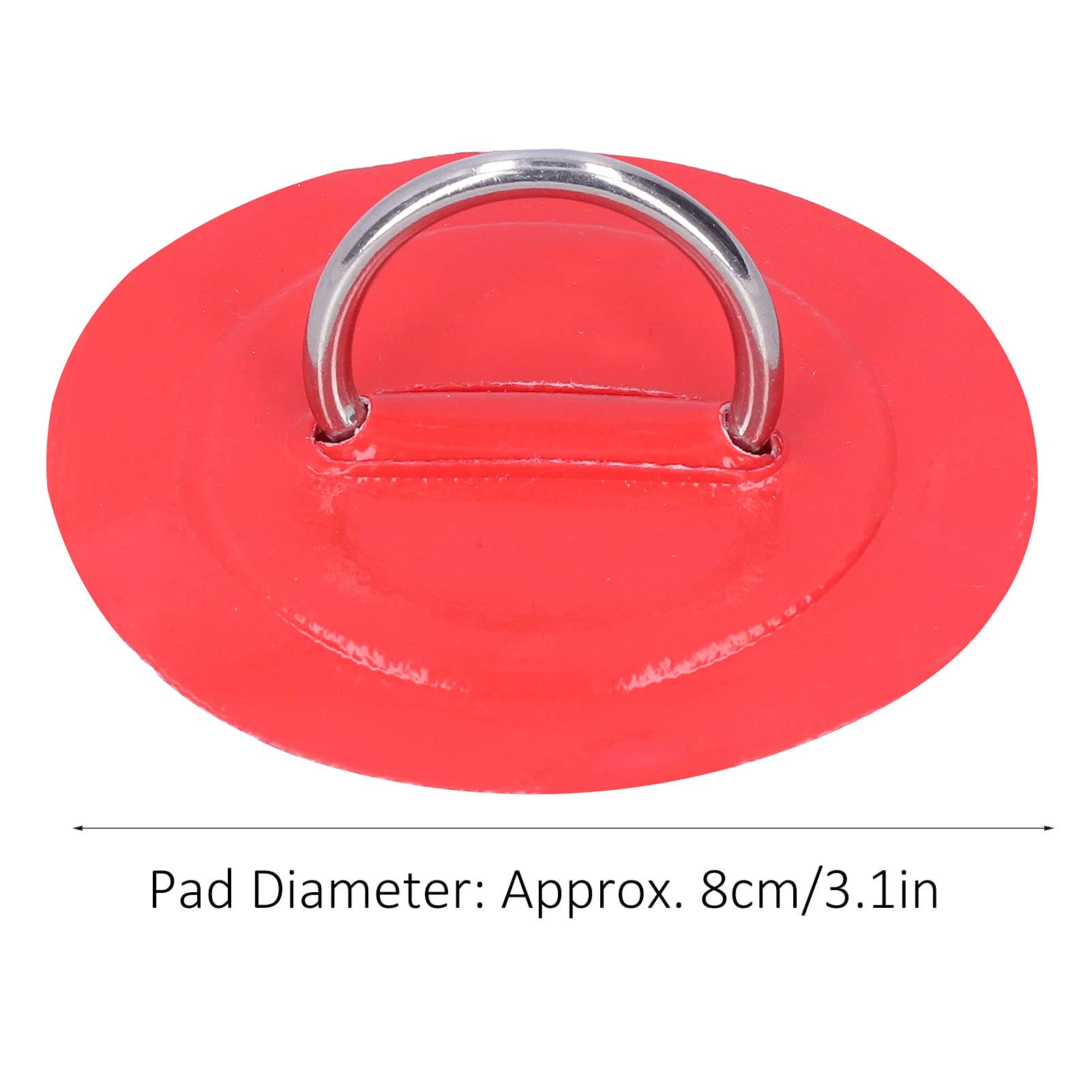 D-Ring Patch for Kayak & Inflatable Boat - Lightweight PVC D-Pad Accessory (Red) - Perfect for Kayaking, Rafting and Water Sports Gear Repair