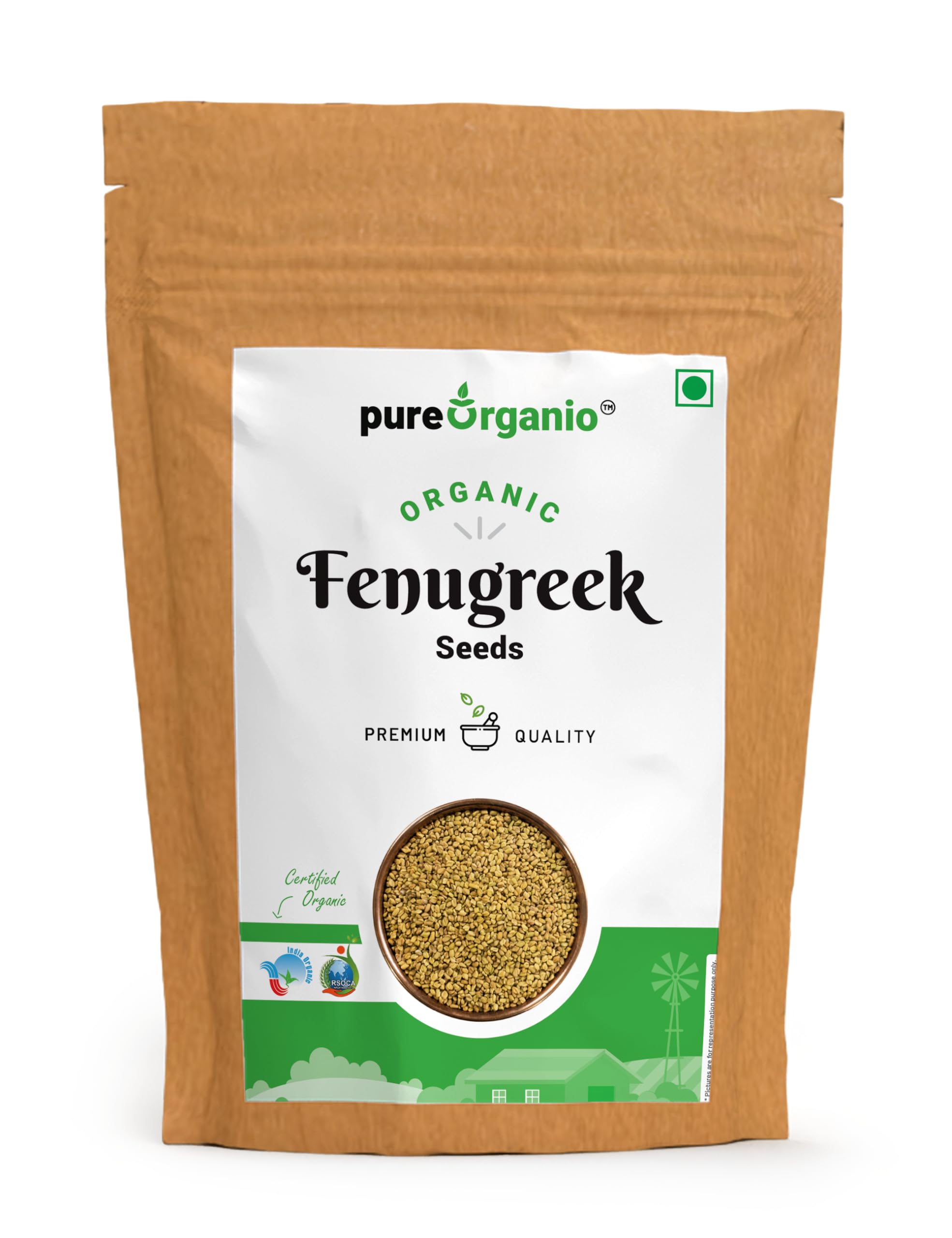 Organic Fenugreek Seeds (Methi Dana) - 350g | Pure Organio | USDA Certified | for Cooking, Tea & Ayurvedic Remedies