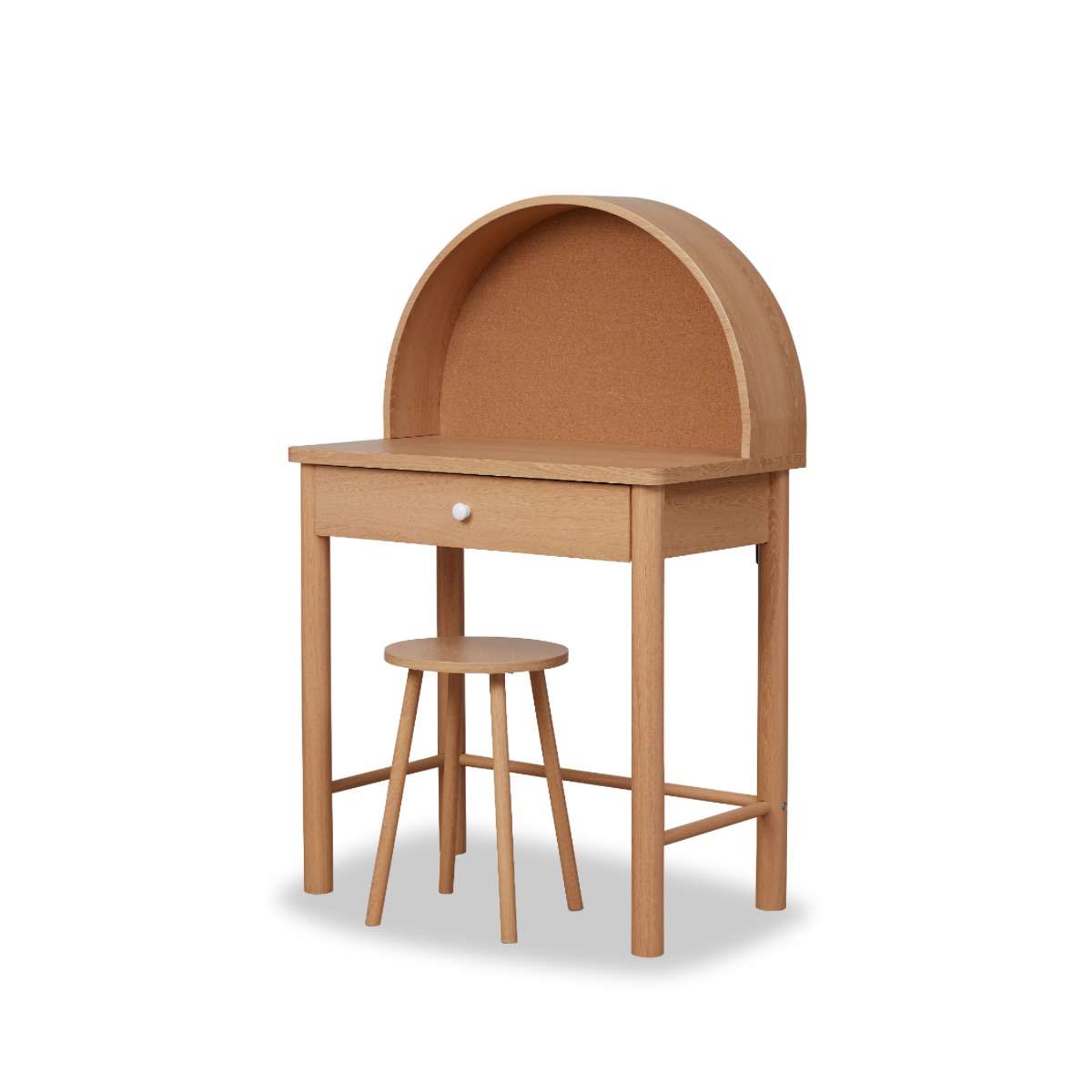 Modern Archie Wooden Desk and Stool Set - Ergonomic Home Office Furniture for Study, Work & Small Spaces - Perfect for Students, Remote Workers & Compact Rooms