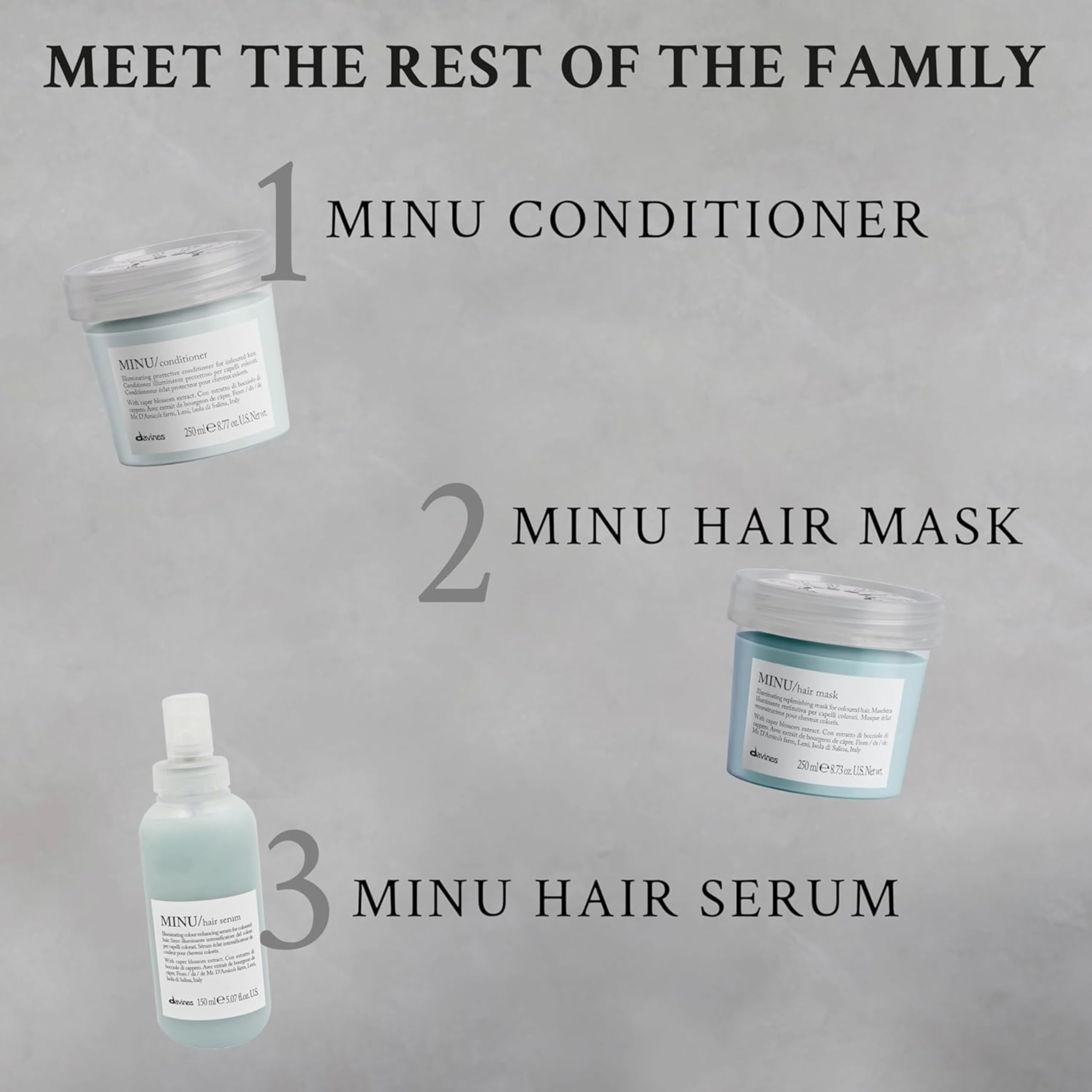 Davines All In One Milk Lotion + Minu Shampoo + Minu Conditioner Set | Hydrating Hair Care for Dry & Damaged Hair | Salon Quality Treatment for Smooth & Shiny Locks | Perfect for Daily Use & Professional Styling