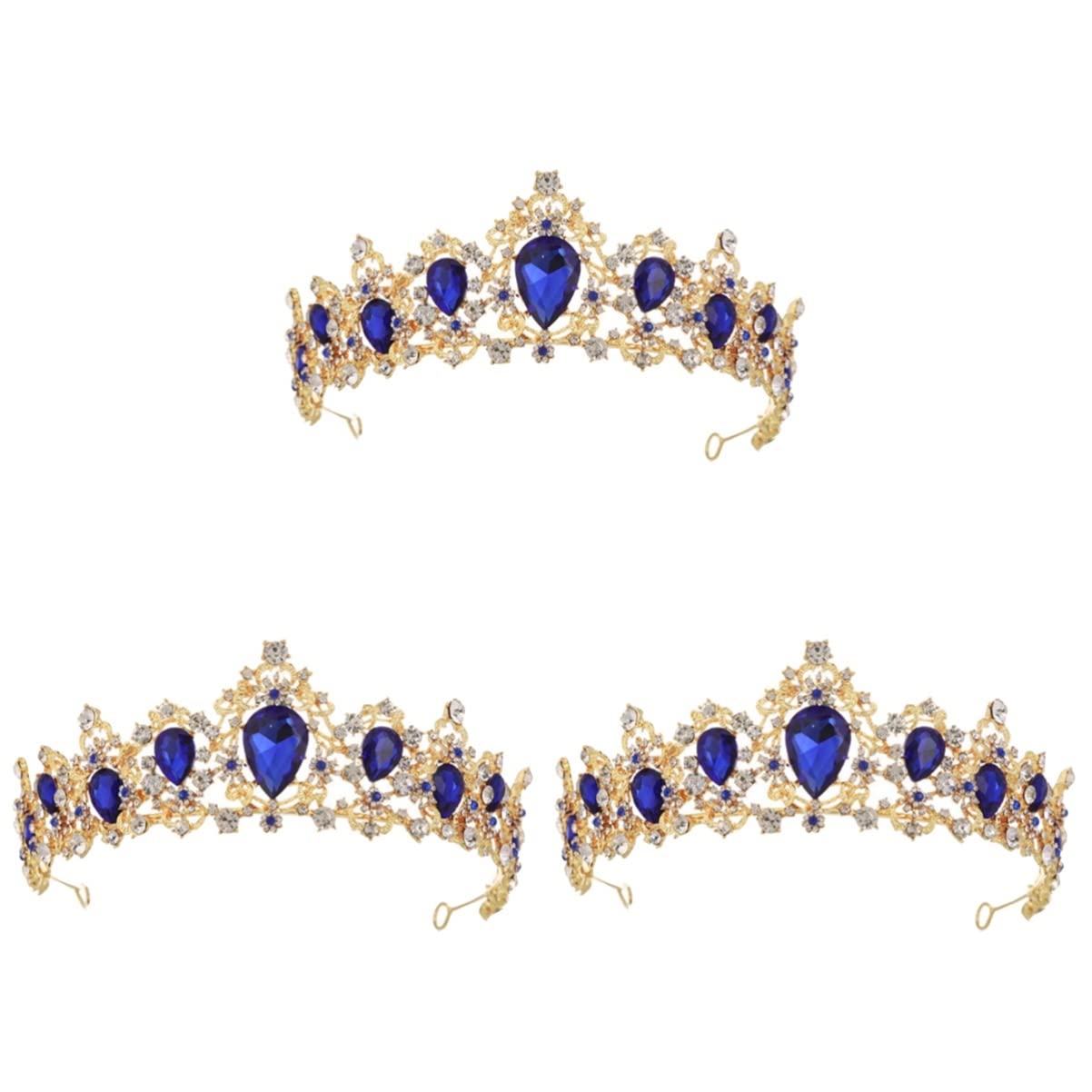 Beaupretty 3-Piece Rhinestone Wedding Tiara Set - Baroque Crystal Hairpiece, Vintage Queen Headband & Bridal Comb for Women - Perfect for Weddings, Prom, Pageants, and Princess-Themed Parties