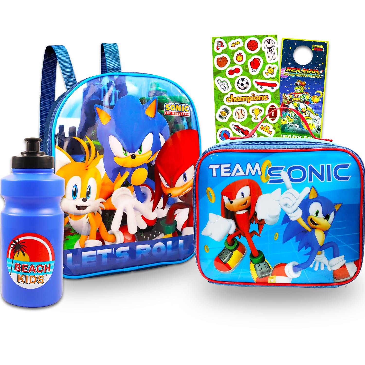 Sonic the Hedgehog Mini Backpack Set for Kids with Lunch Box, 11