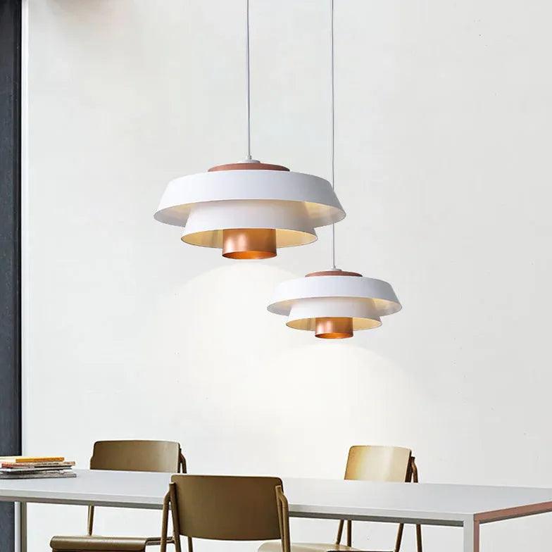Modern Double Layer LED Pendant Light - Energy Efficient Hanging Lamp for Living Room, Bedroom & Dining Room Lighting