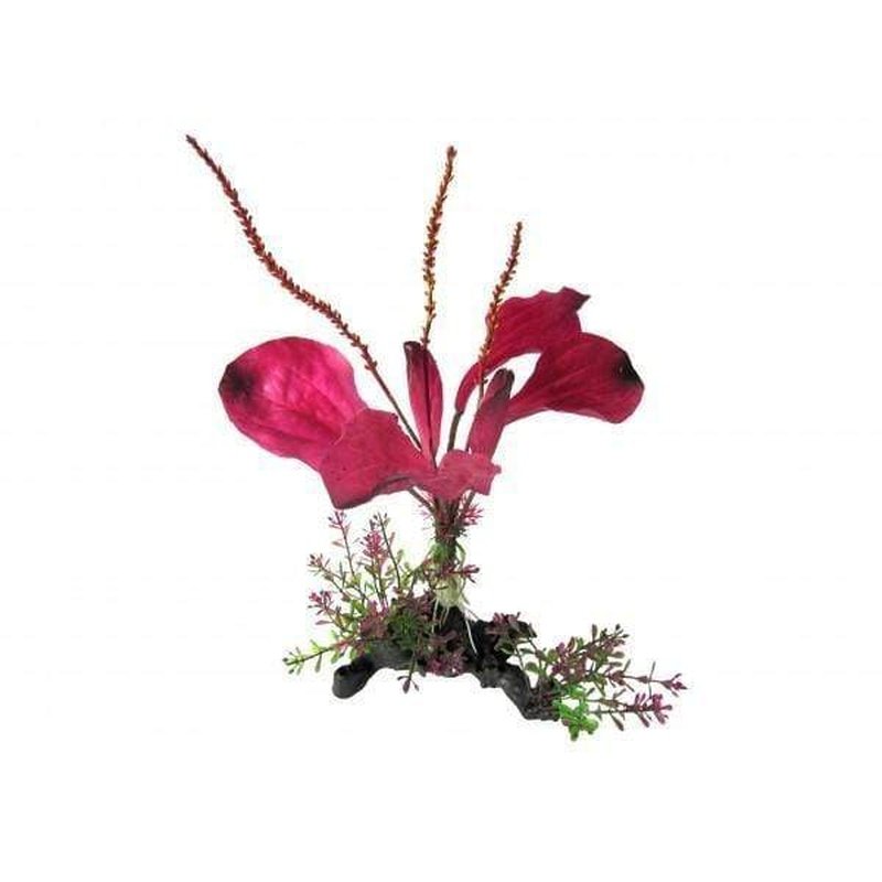 Amazon Jungle Rainbow Spade Plant on Branch - 25cm Artificial Tropical Foliage for Home Decor, Office Plants & Jungle Themed Parties