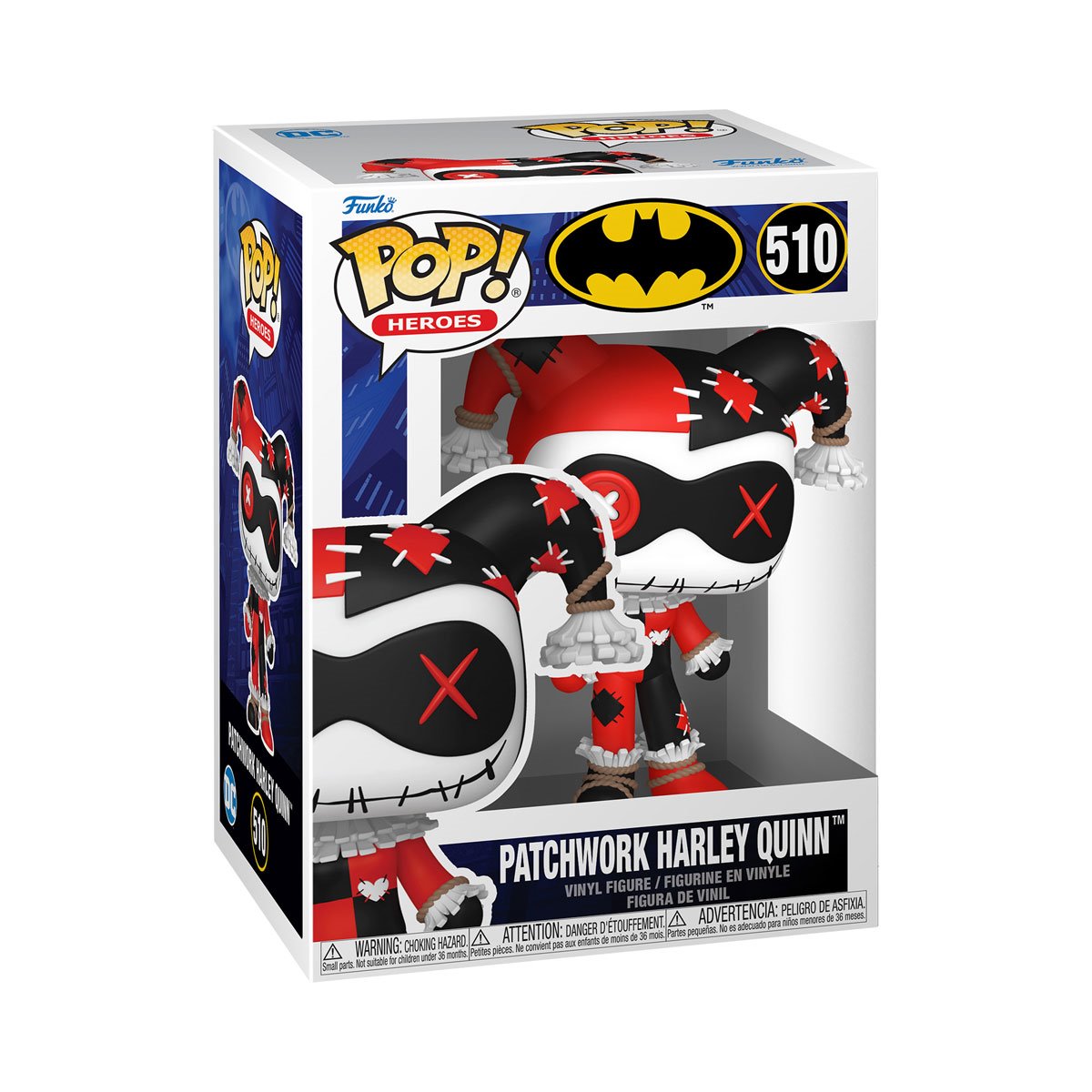 DC Comics Harley Quinn Patchwork Funko Pop! Vinyl Figure #510 - Collectible Toy for Superhero Fans, Perfect for Display & Gifts