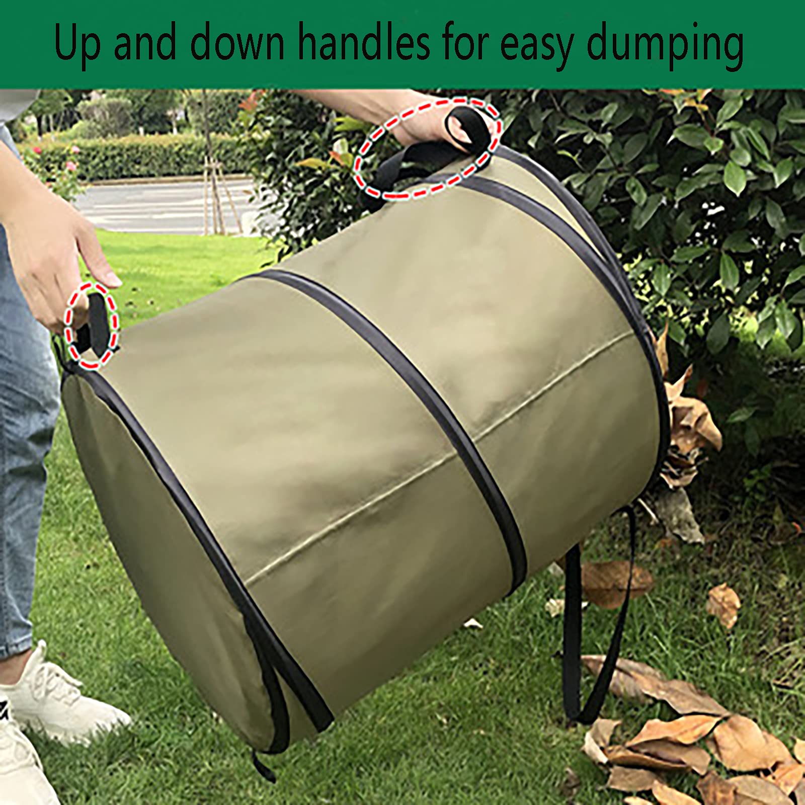 **10 Gallon Green Pop-Up Camping Trash Can - Foldable Reusable Outdoor Garbage Bin for Camping, Car, Garden & Yard Waste - Portable Recycling Bin for Picnics, Hiking & Road Trips**