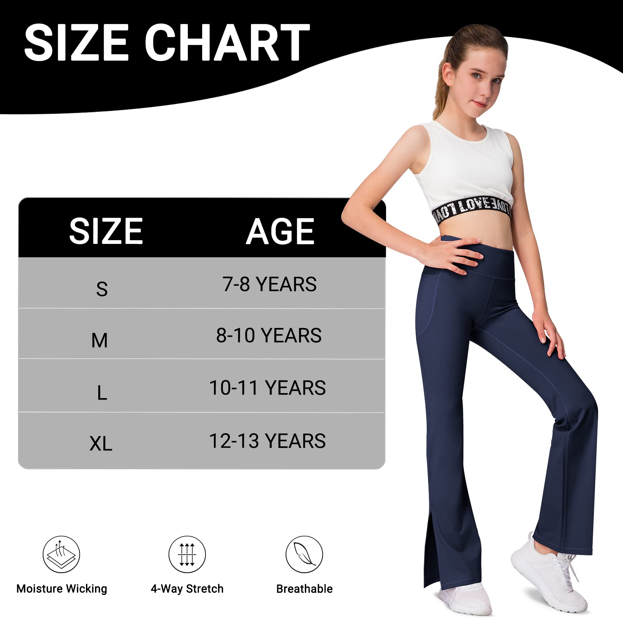 Best Women's High Waisted Yoga Pants with Pockets - 3 Pack Tummy Control Flared Leggings for Yoga, Workout & Casual Wear