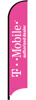 T-Mobile Feather Flag Banner - Customizable Advertising Flags for Outdoor Events, Grand Openings & Promotions