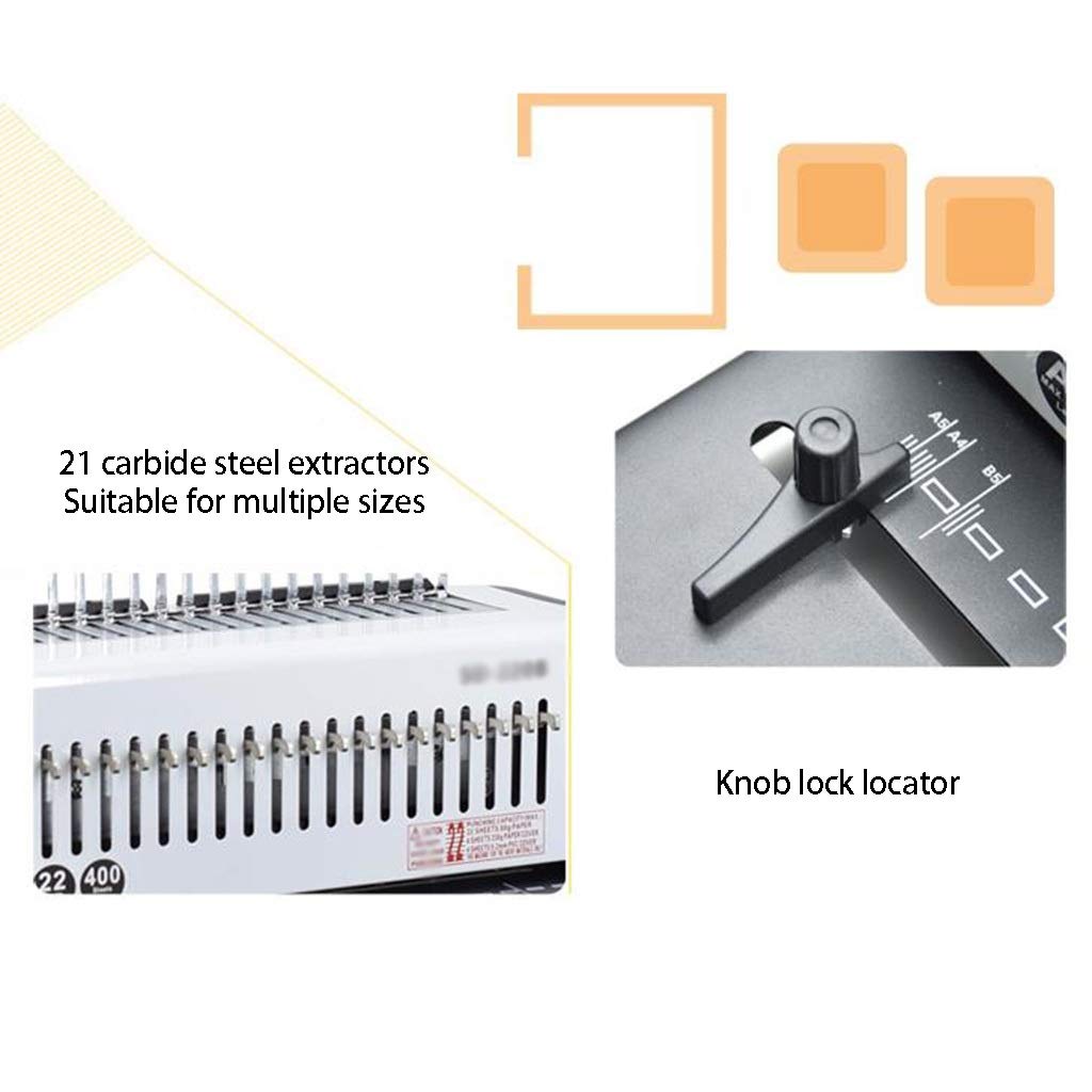 21-Hole Apron Binding Machine for Loose-Leaf Paper - School & Office Supplies, 10-Hole Punch for Documents, Accounting & Financial Records - Perfect for Students, Teachers & Businesses