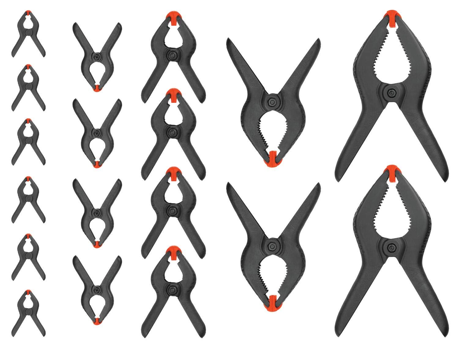 BLACK+DECKER 18-Piece Spring Clamp Set with Assorted Sizes (BDHT83001) - Perfect for Woodworking, DIY Projects, and Home Repairs