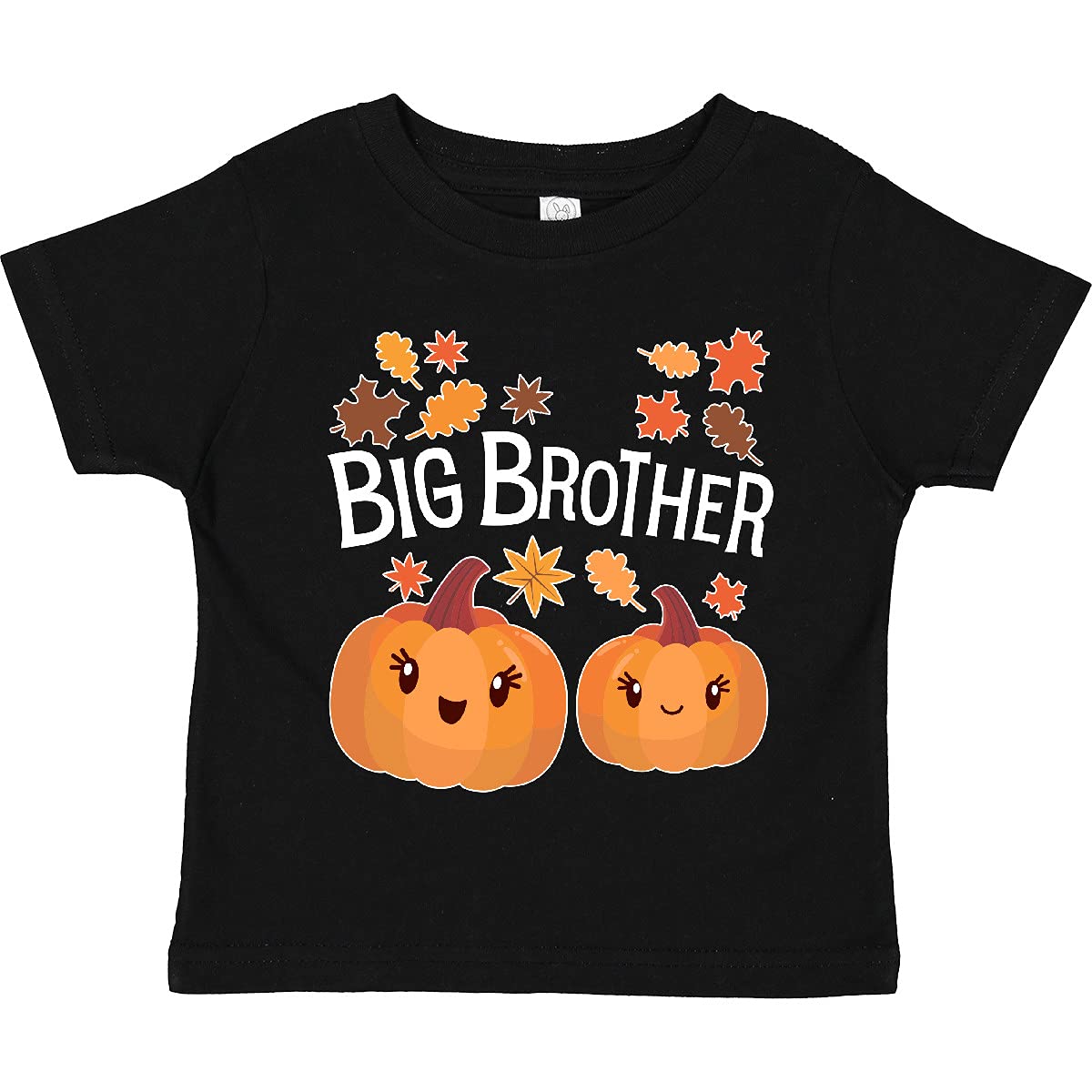 Inktastic Big Brother Pumpkins with Fall Leaves Toddler T-Shirt - Cute Autumn Sibling Outfit for Toddlers & Babies - Perfect for Fall Family Photos, Halloween, and Thanksgiving Gatherings