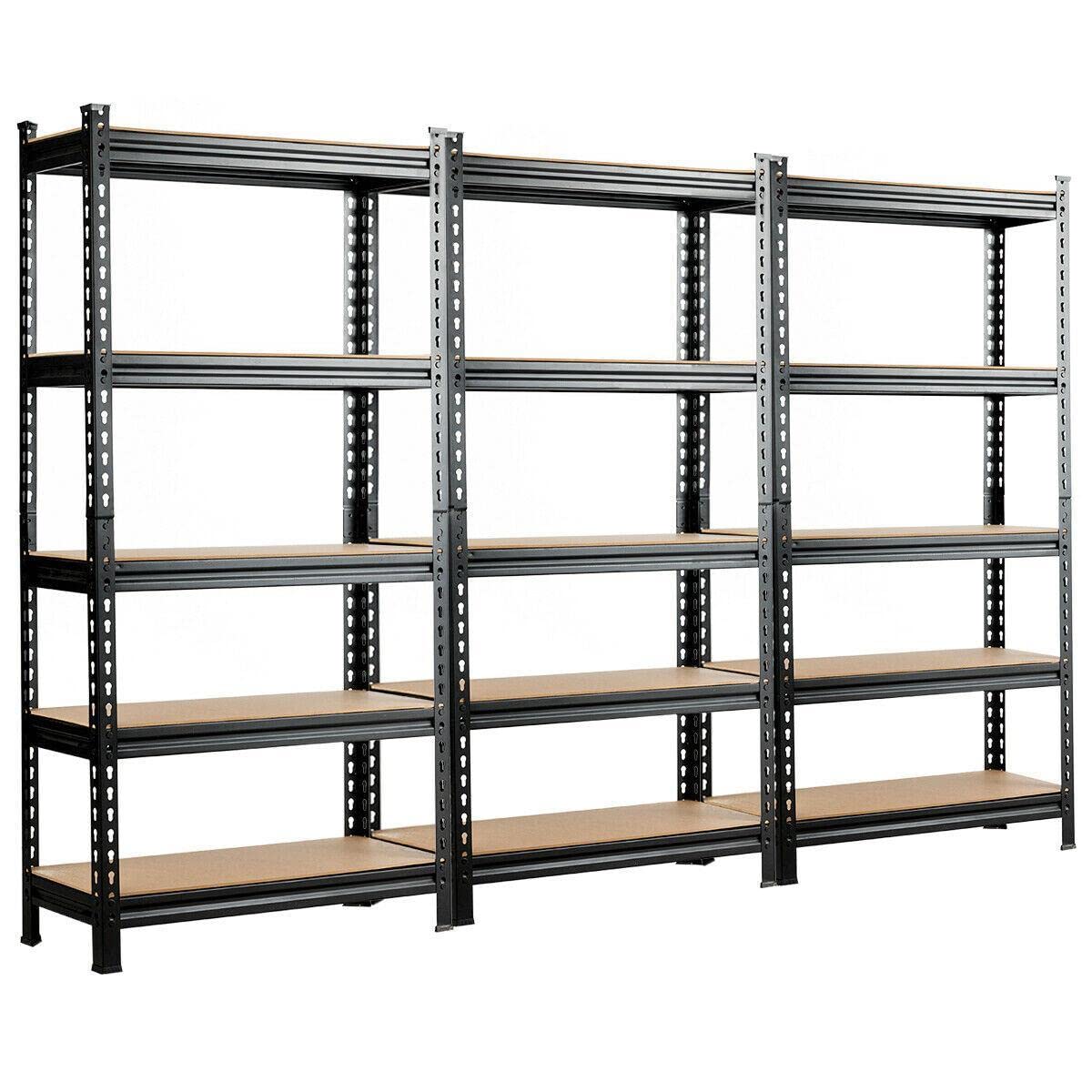 CompreDH 3-Pack 5-Tier Metal Storage Shelves 60
