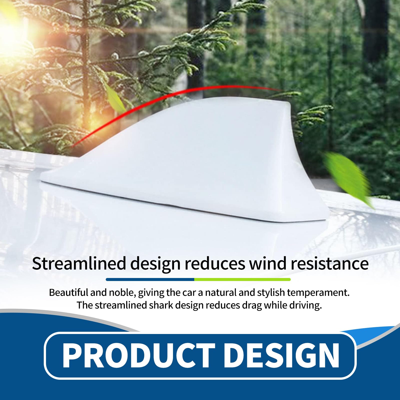 1 Pack Shark Fin Antenna for Cars & SUVs - Universal White Dummy Roof Aerial Car Accessory - Enhances Vehicle Appearance | Perfect for Car Shows, Daily Driving & Customization