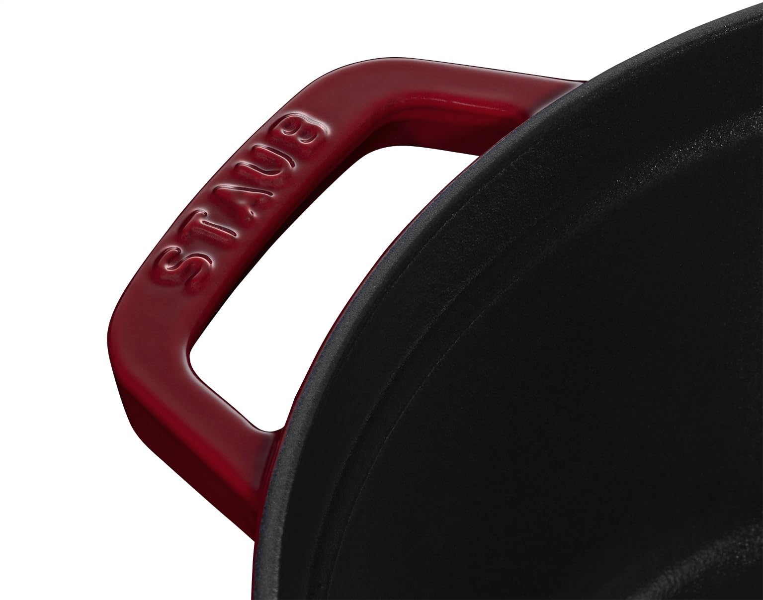 STAUB 40502-294-0 Round Cocotte, 3.8 Quart Enameled Cast Iron Dutch Oven, Cherry Red (Bordeaux) - Perfect for Braising, Stewing & Slow Cooking Soups